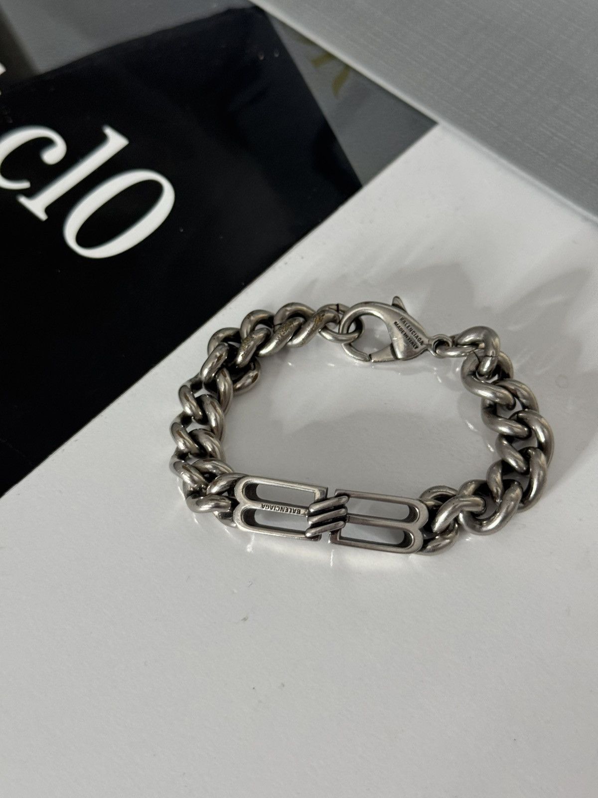 Balenciaga ✅ Balenciaga Silver Double B Bracelet BB Size ONE SIZE - 2 Thumbnail