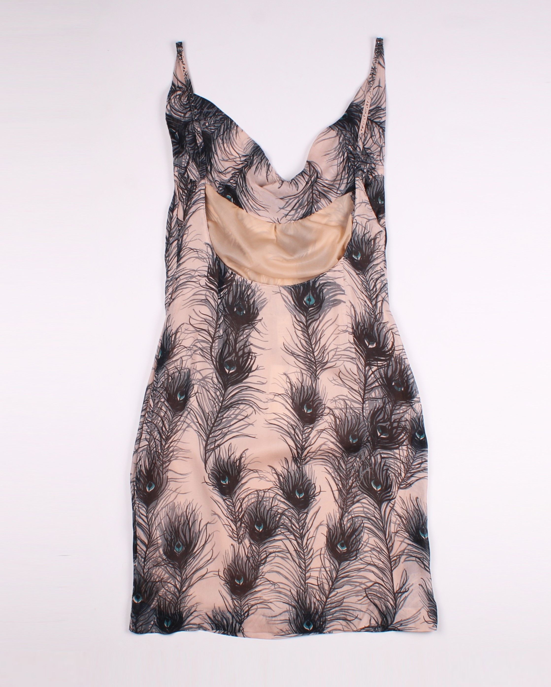Miss Sixty Miss Sixty Vintage Y2K Feather Print Open Back Mini Dress Size S / US 4 / IT 40 - 10 Thumbnail