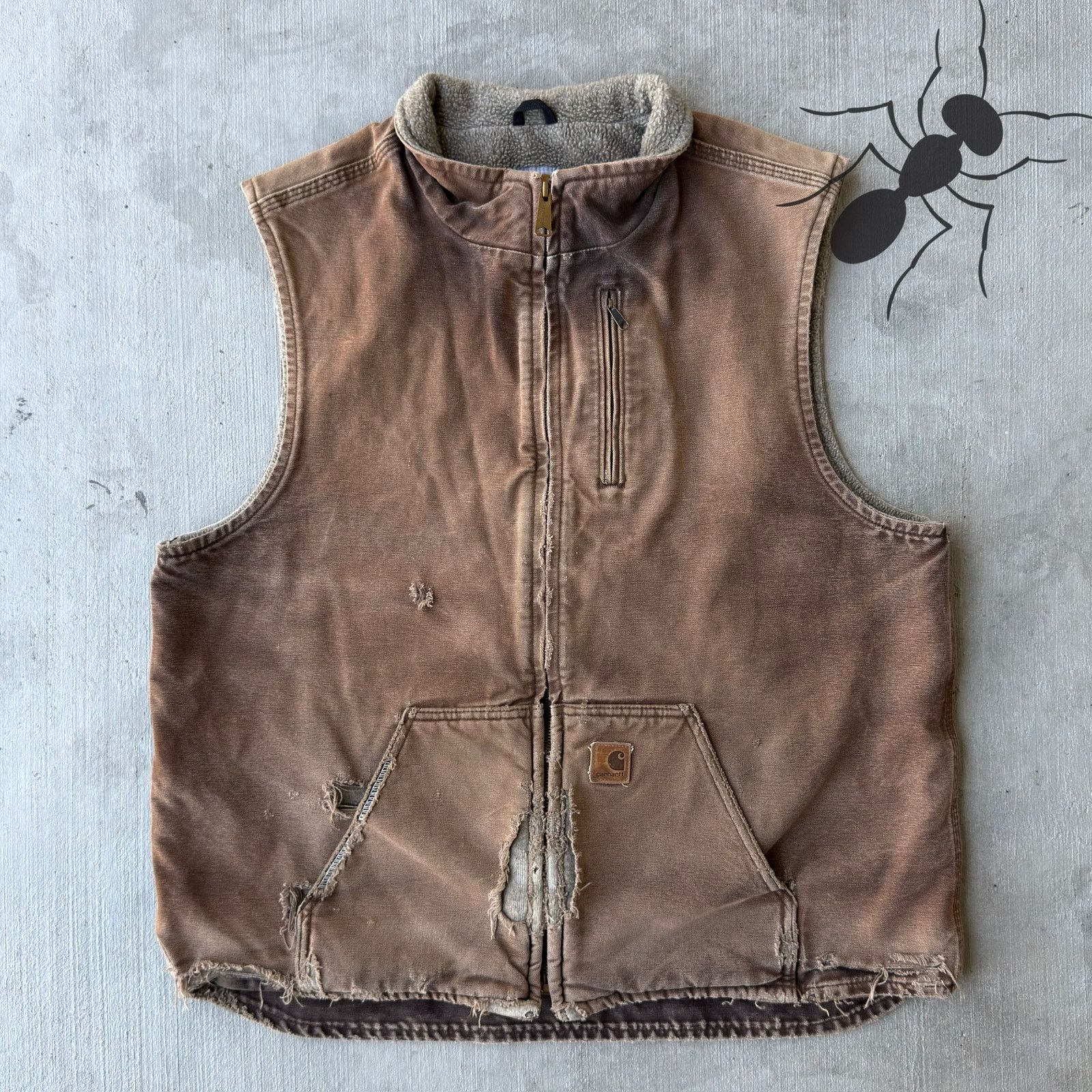 Carhartt V33 DKB brown work wear vest