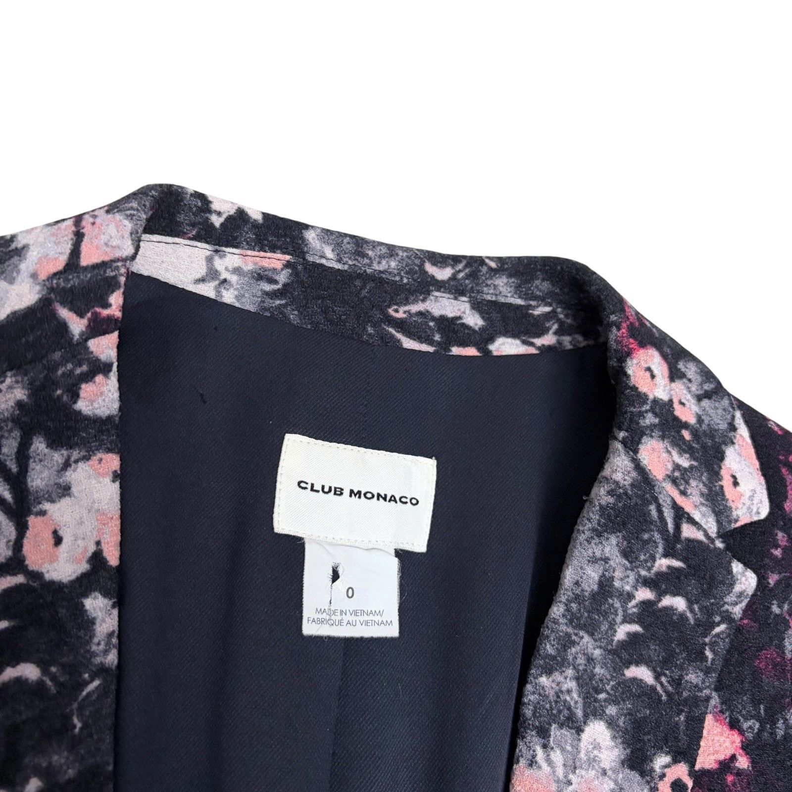CLUB MONACO Blazer Jacket Floral Open Front Business Coat 0
