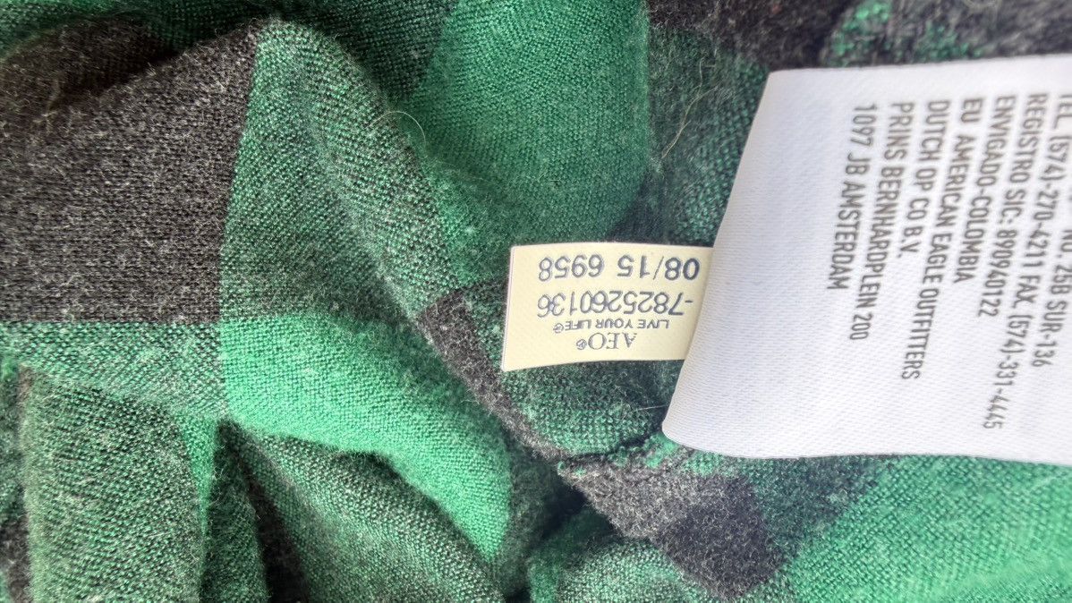 American Eagle Outfitters American Eagle Green & Black Plaid Flannel Shirt Boyfriend Size XS / US 0-2 / IT 36-38 - 10 Thumbnail