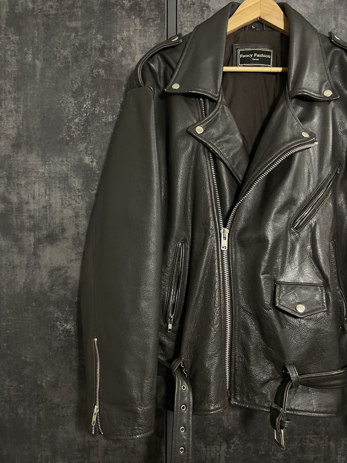 Vintage Vintage 90s Leather Biker Jacket Size US L / EU 52-54 / 3 - 9 Thumbnail