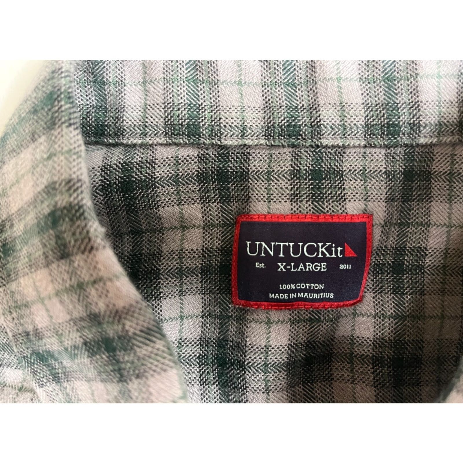 UNTUCKit UNTUCKit Men’s Parducci Button-Up Shirt Plaid XL Gray Cotton Flannel Long Sleeve Casual Classic Preppy Mens Size US XL / EU 56 / 4 - 7 Thumbnail