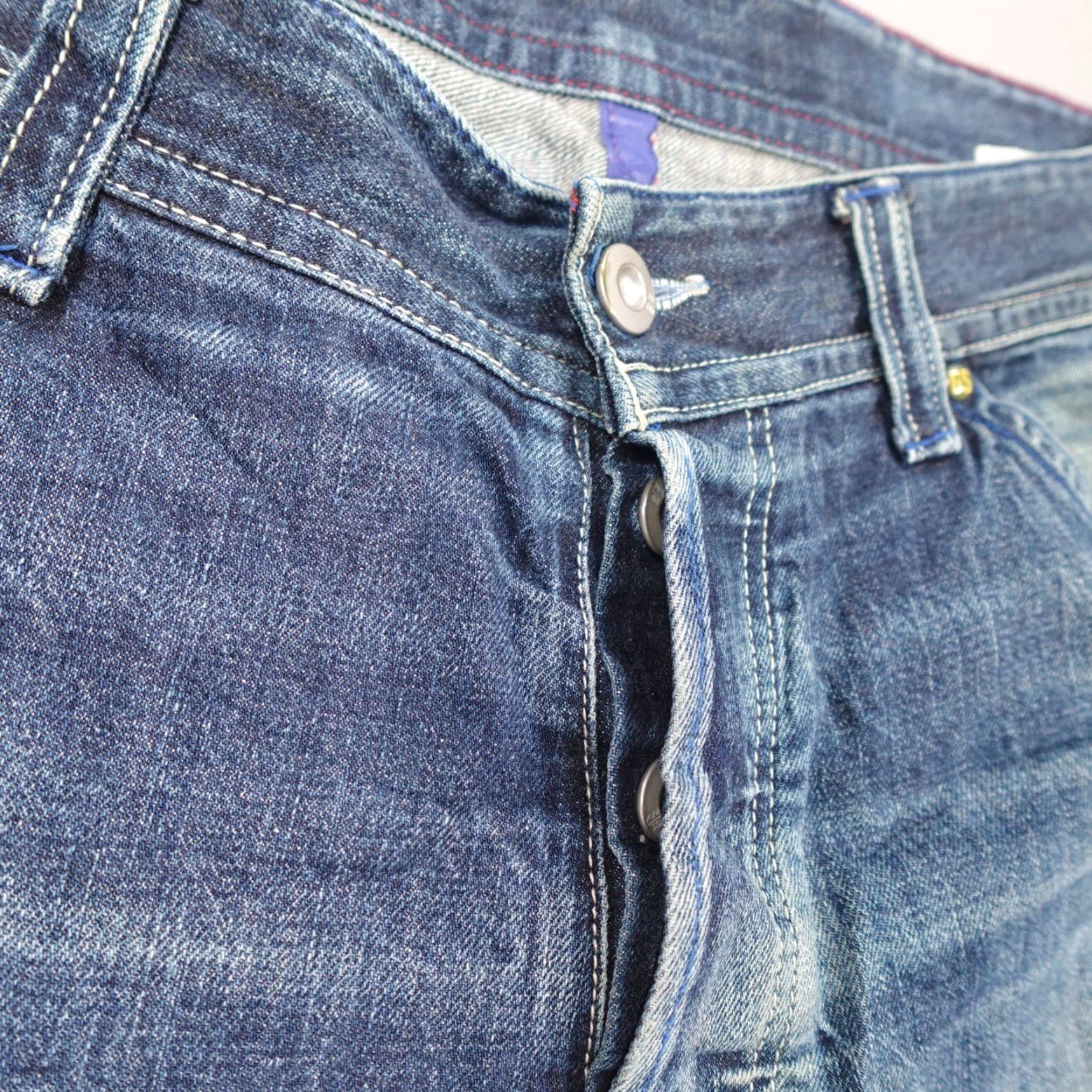 G-Star G-Star Aero Tapered Blue Jeans Button Fly Distressed 36x36 Regular Men Mason 34 Inseam 37 Waist Blue Denim 3D Vintage No (Actual 37"x34") Size US 36 / EU 52 - 4 Thumbnail