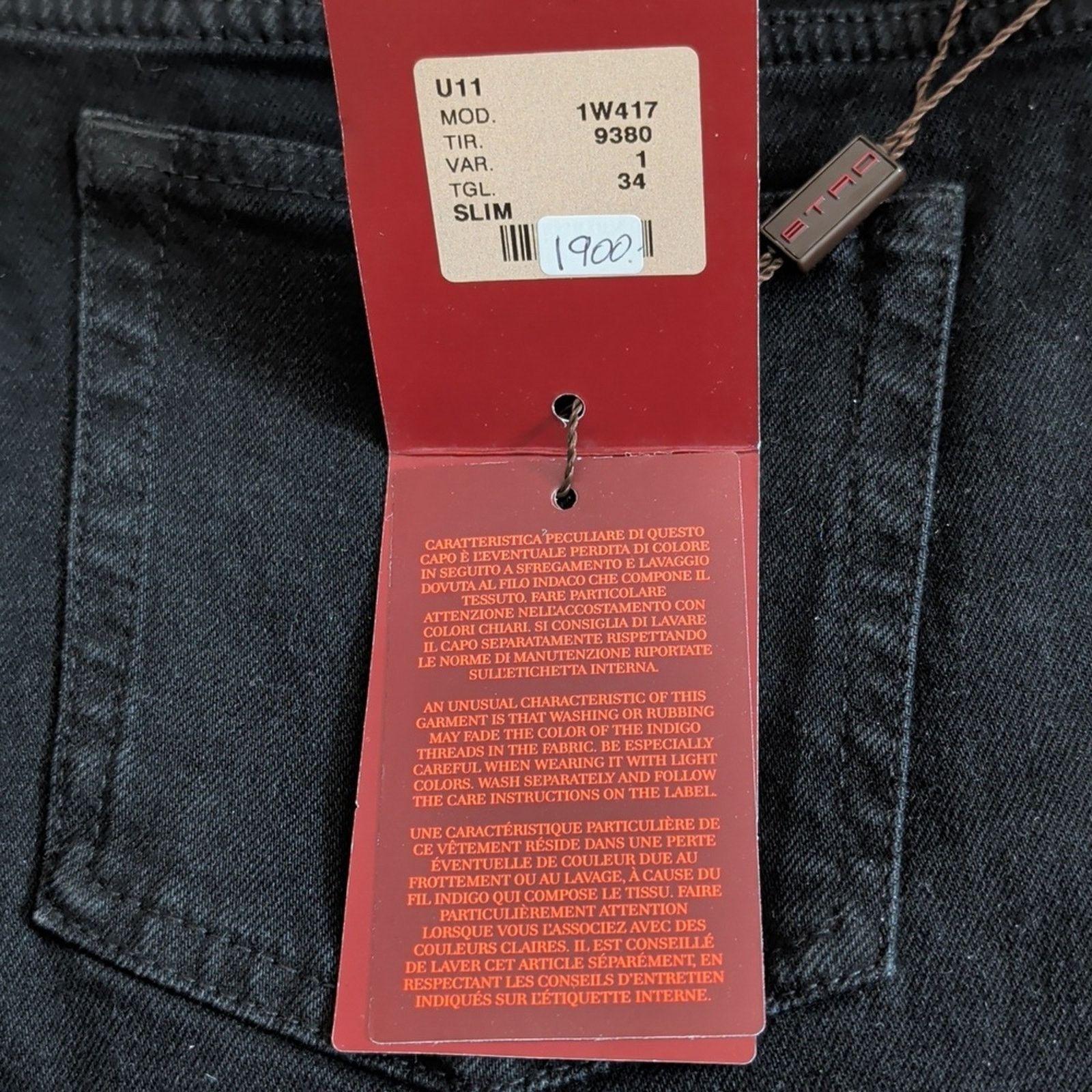 Etro Etro Dark Charcoal Men's Jeans Size 34 Size US 34 / EU 50 - 2 Thumbnail