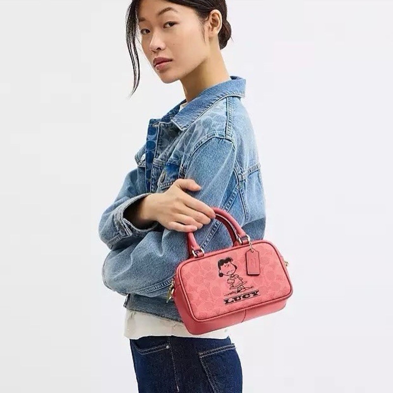 Coach NWT Coach X Peanuts Satchel Crossbody Bag Lucy CBJ62 Coral Size ONE SIZE - 8 Thumbnail