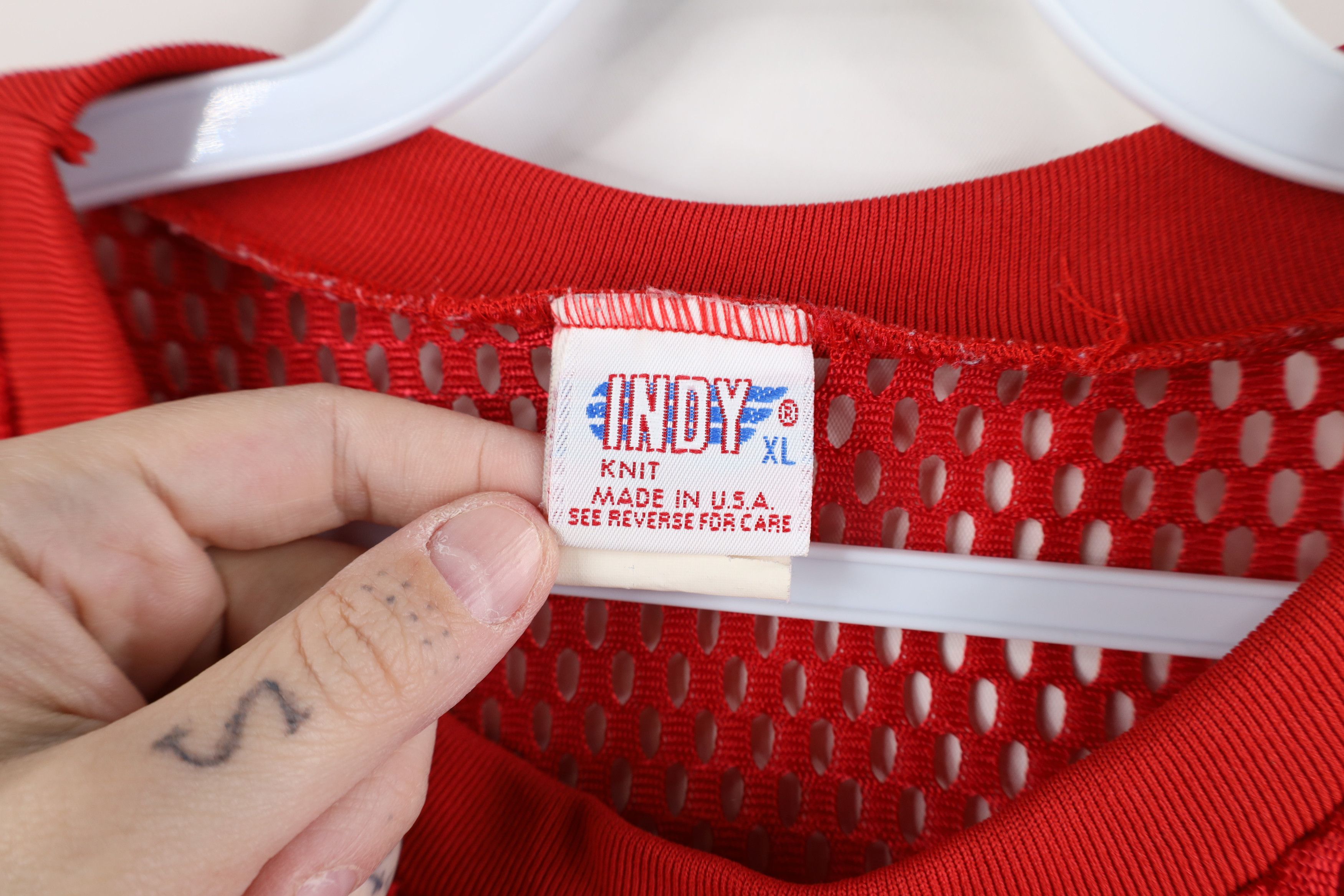 Vintage Vintage 80s 90s Streetwear Mesh Football Jersey Red USA Size US XL / EU 56 / 4 - 7 Thumbnail