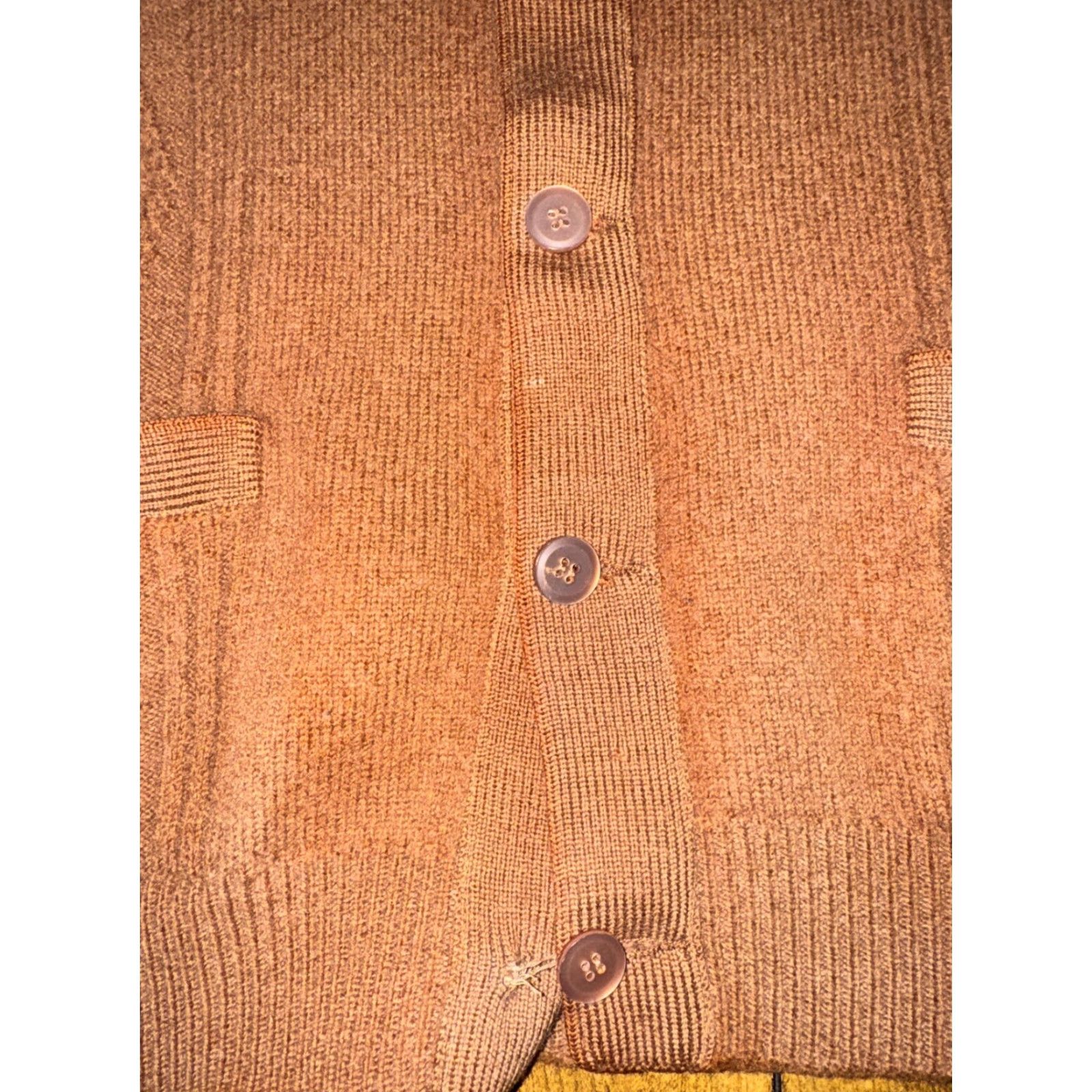 Vintage VINTAGE Women’s Brown Cardigan Sweater Brown 19x23 Medium Womens Jacket Cardigan 19x23 Medium Brown Size M / US 6-8 / IT 42-44 - 2 Thumbnail
