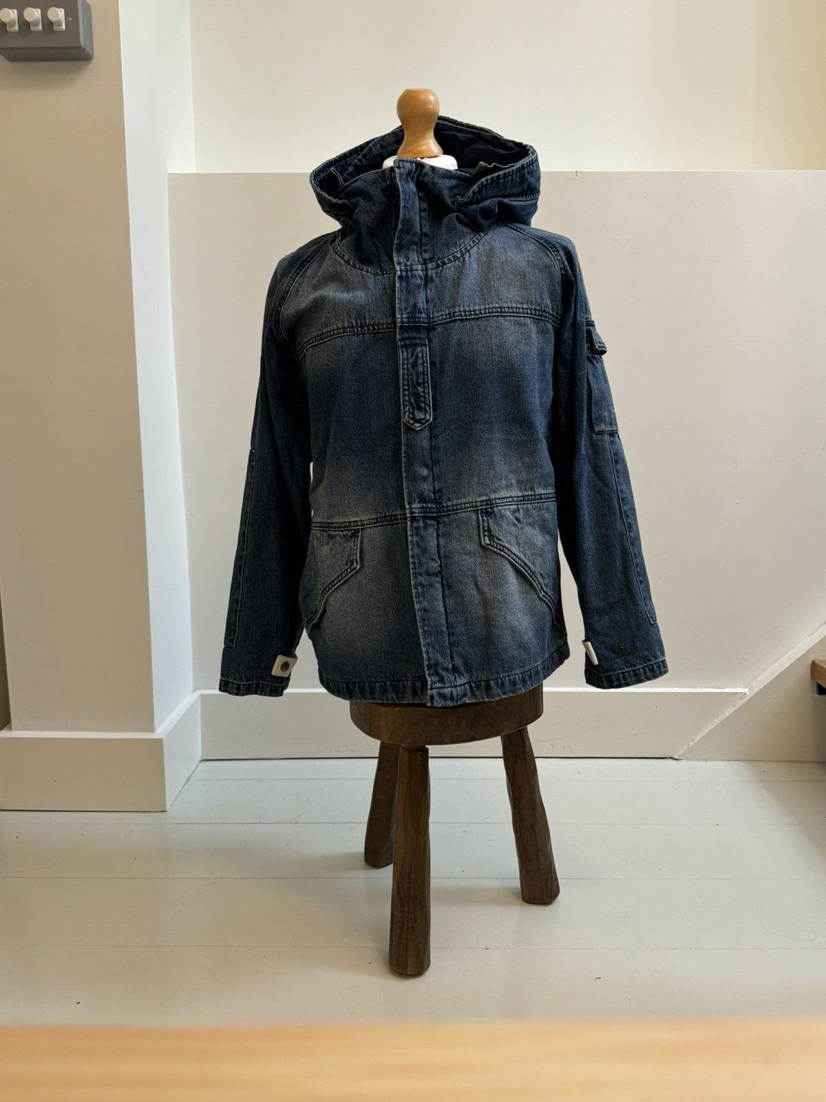 Vintage Vintage 1972 Denim Military Hooded Jacket Size US M / EU 48-50 / 2 - 2 Thumbnail
