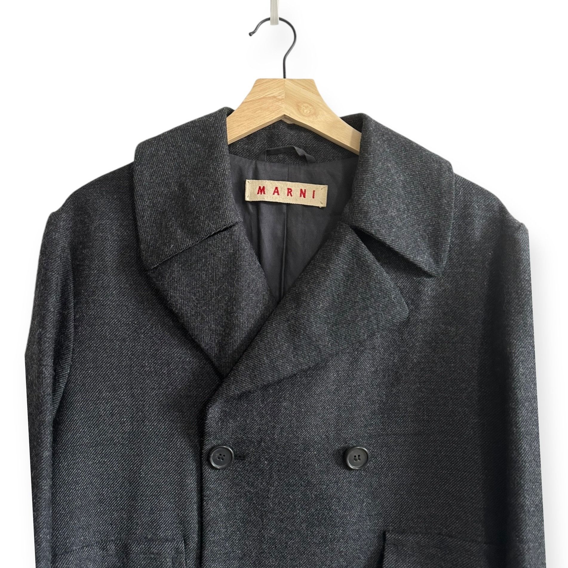 Marni Marni Gray Wool Double Breasted Coat IT44 Consuelo Era Overs Size M / US 6-8 / IT 42-44 - 12 Thumbnail