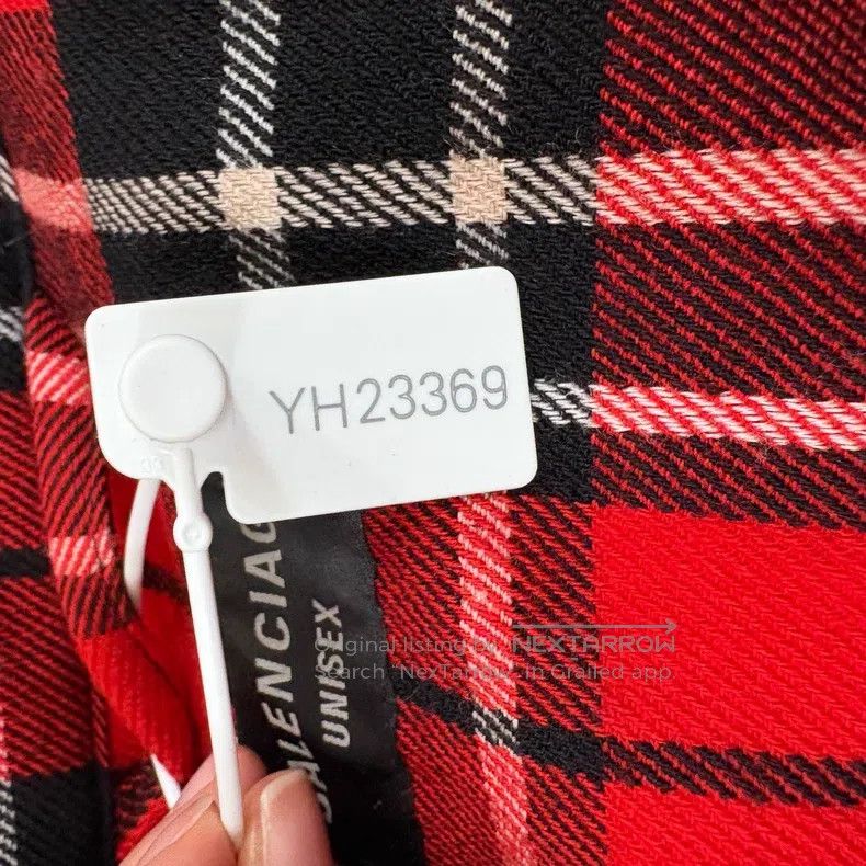 Balenciaga Balenciaga Double-Sided Wearing Dark Blue Red Lined Plaid Size US L / EU 52-54 / 3 - 7 Thumbnail