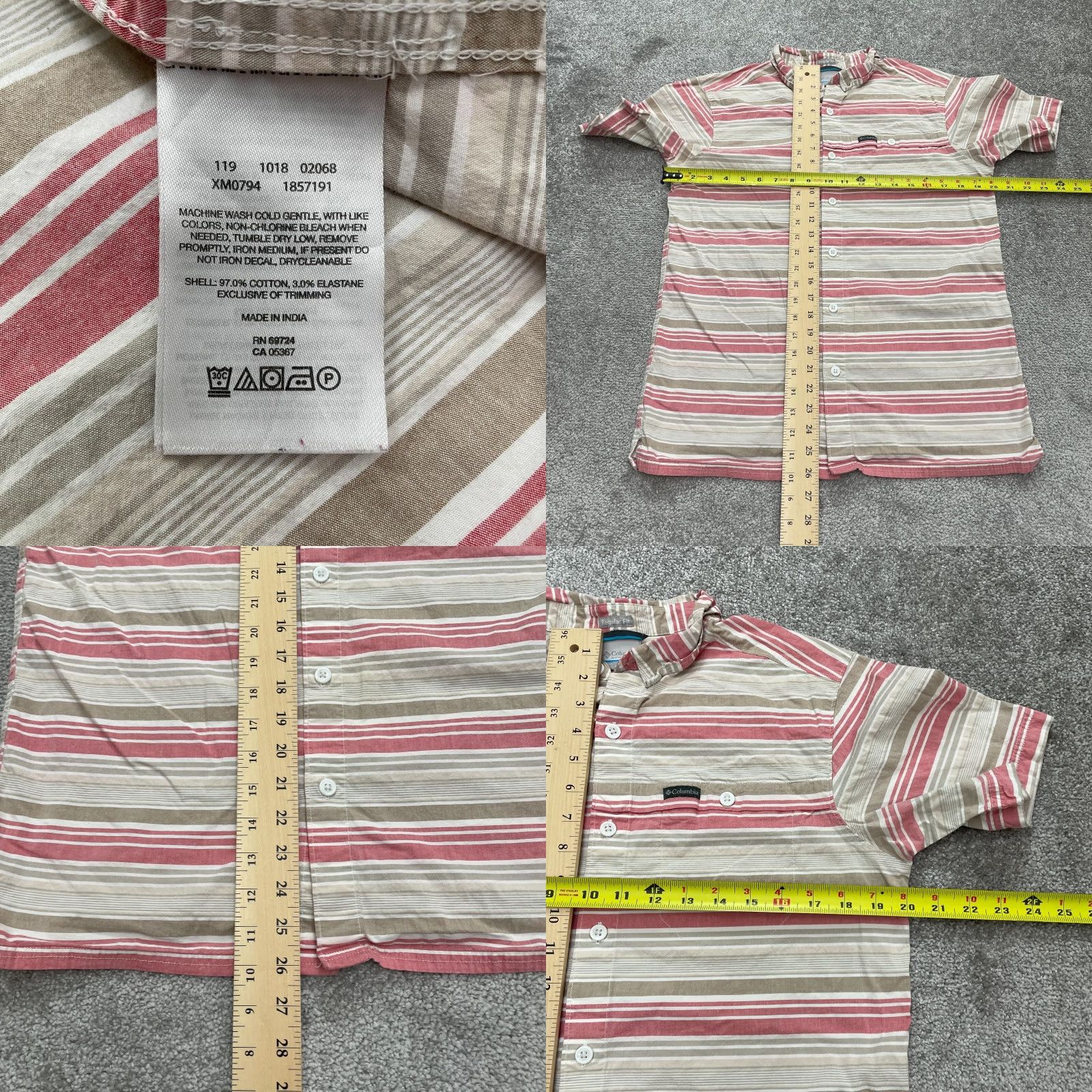 Vintage Columbia Shirt Mens Medium Multi Striped Short Sleeve Button Down Regular Fit Size US M / EU 48-50 / 2 - 8 Thumbnail