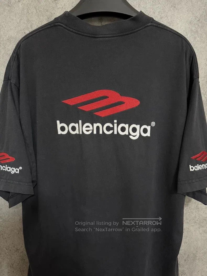 Balenciaga Balenciaga Black Red Logo Short Sleeve T-shirt. Size US XS / EU 42 / 0 - 8 Thumbnail