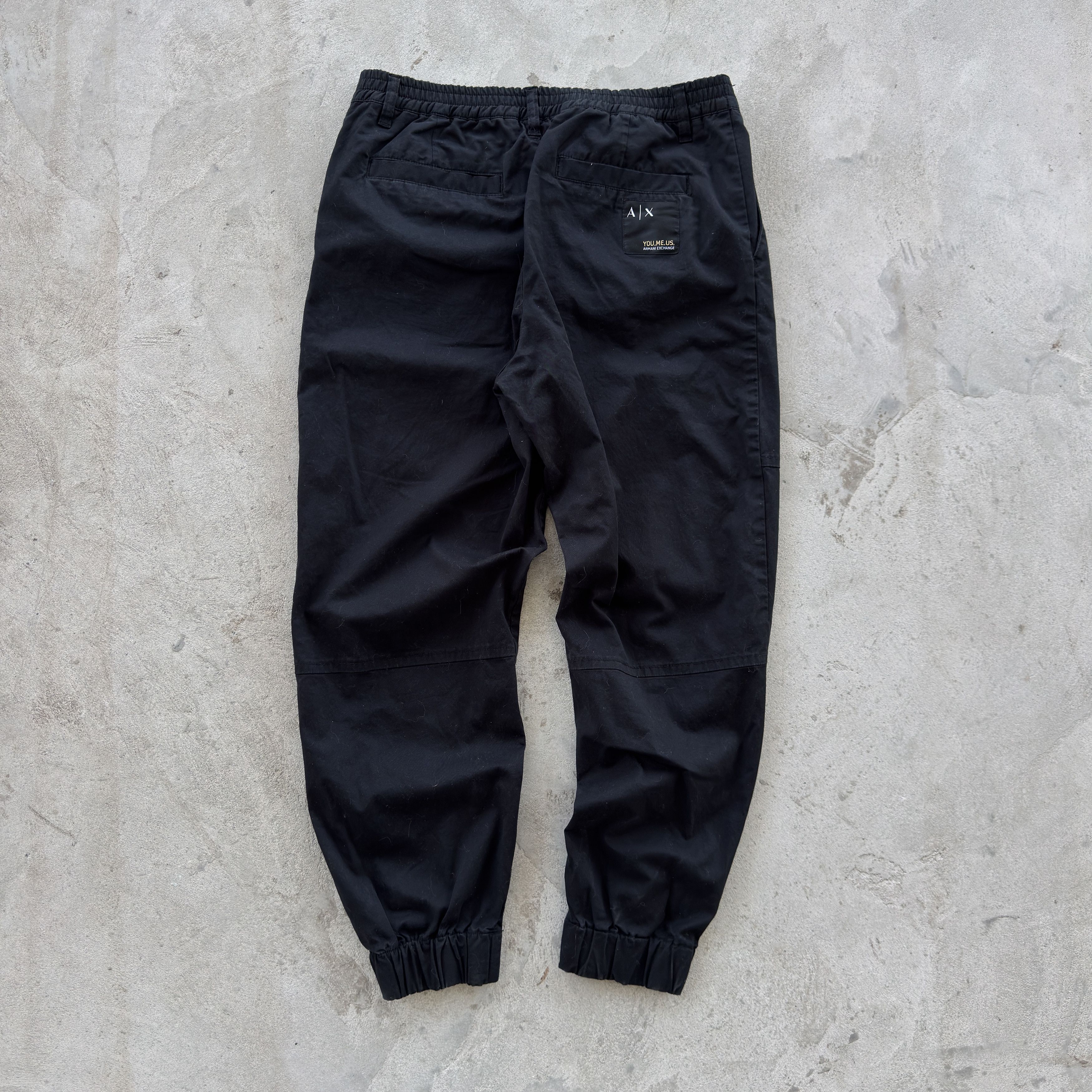 Armani Exchange Armani Exchange A|X Black Sustainable Cuffed Joggers 33 Size US 33 - 2 Thumbnail
