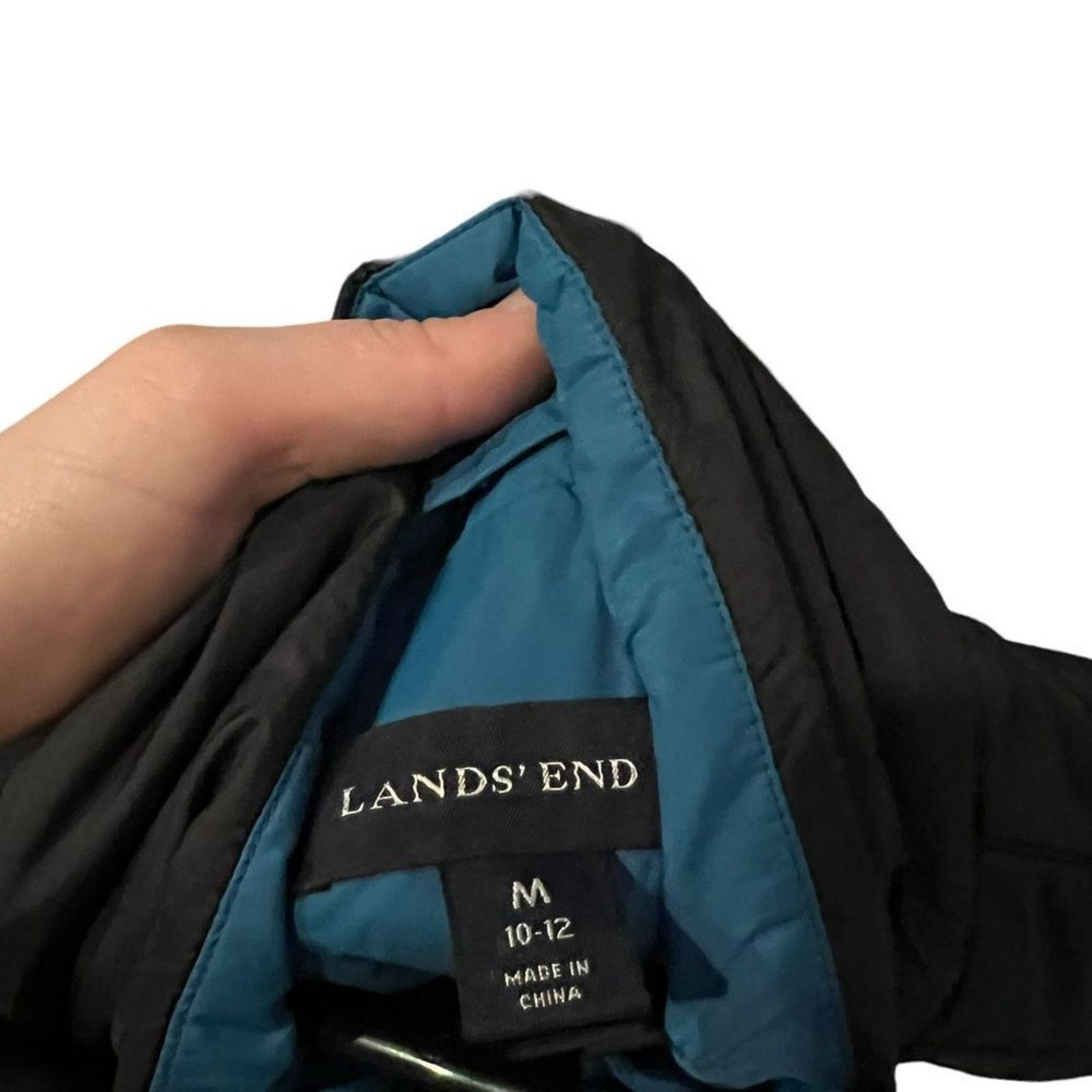 Lands' End Lands' End Vest Womens Medium Black Quilted Puffer Full Zip Size M / US 6-8 / IT 42-44 - 3 Thumbnail