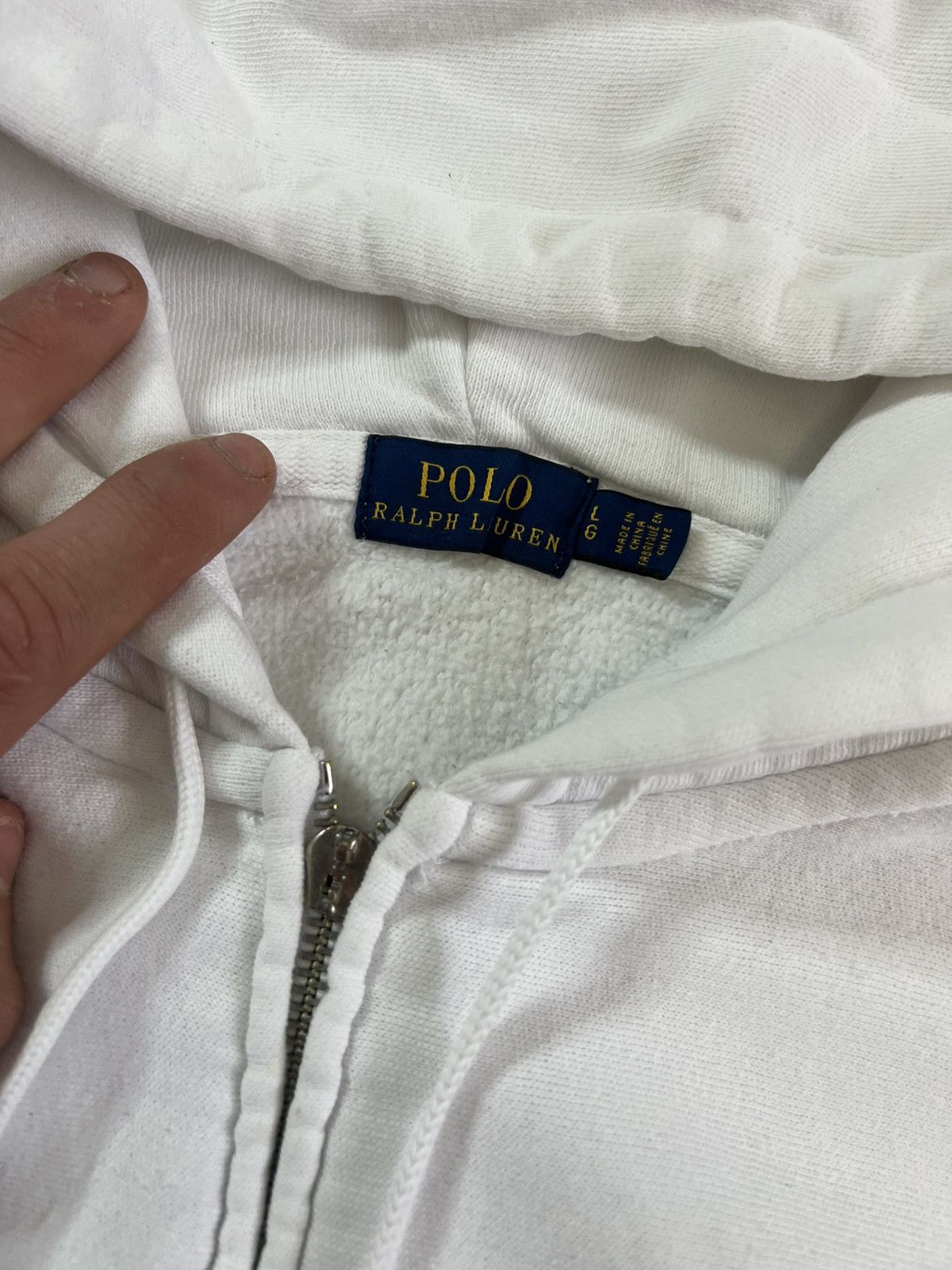Polo Ralph Lauren Vintage Polo Ralph Lauren Zip-Up White Hoodie Boxy Fit Size US M / EU 48-50 / 2 - 3 Thumbnail
