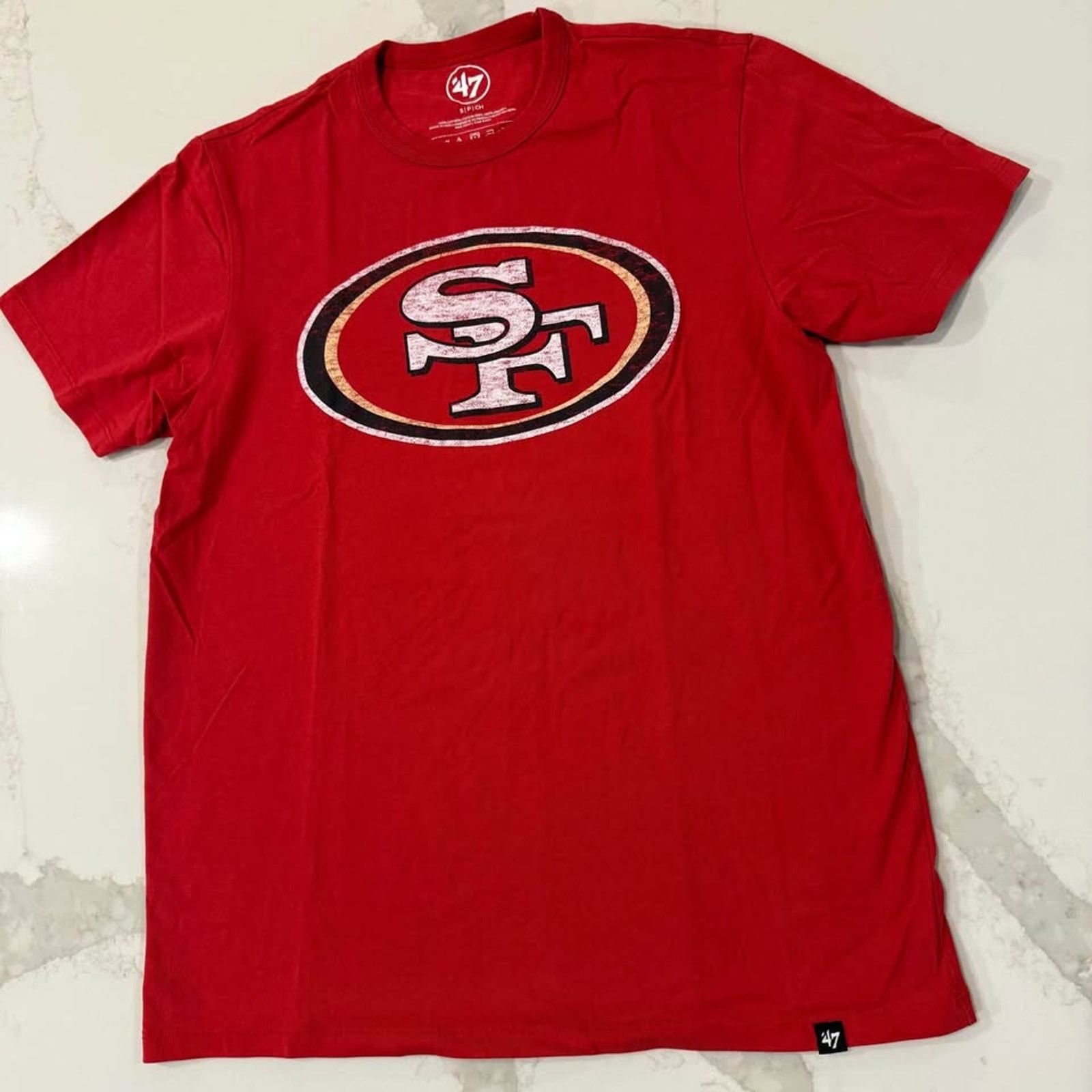 47 Brand San Francisco 49ers Graphic Logo TShirt Mens Small Red/White Size US S / EU 44-46 / 1 - 2 Thumbnail