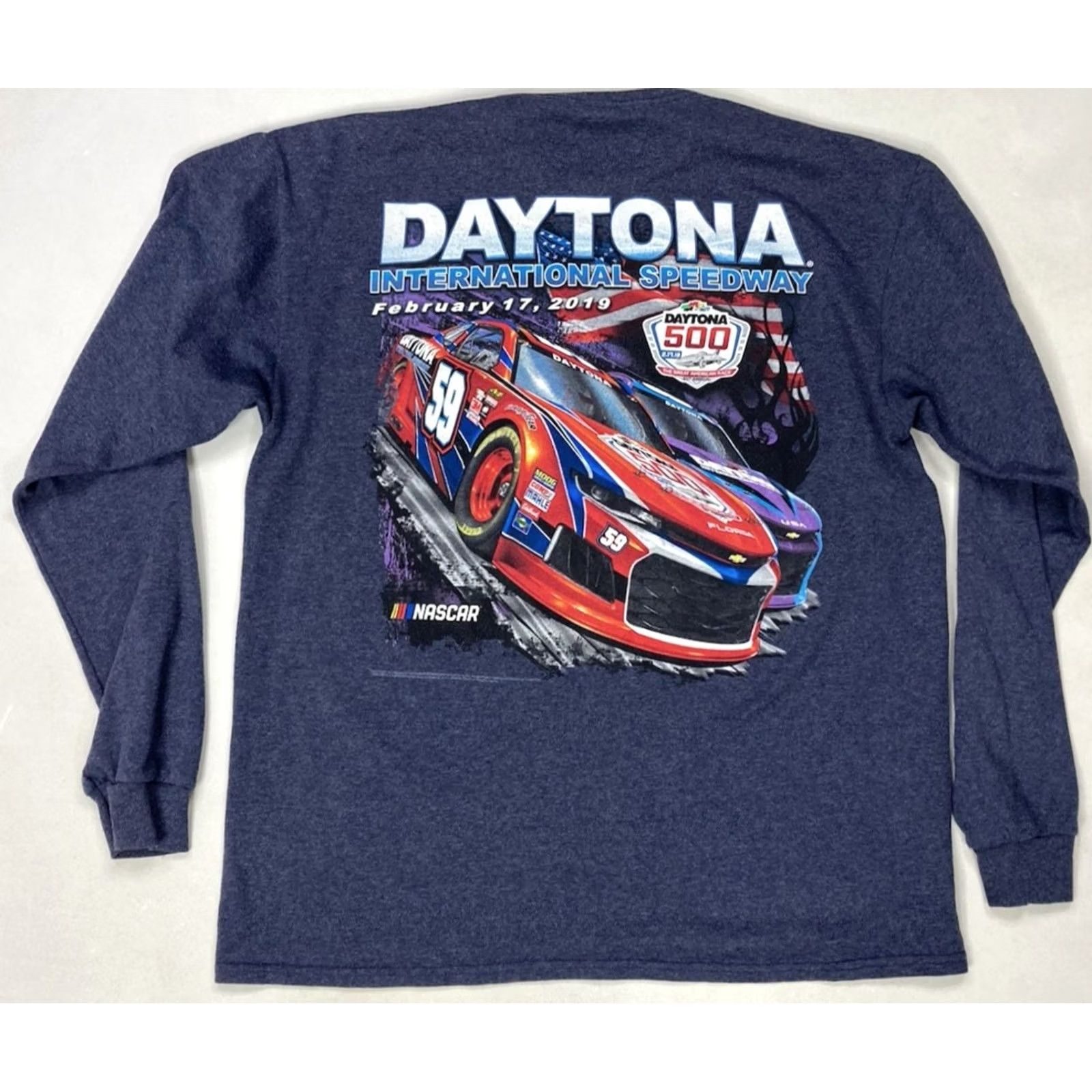 NASCAR NASCAR Daytona 500 International Speedway 2019 Graphic Print T-Shirt Men Large Blue Cotton Size US L / EU 52-54 / 3 - 2 Thumbnail