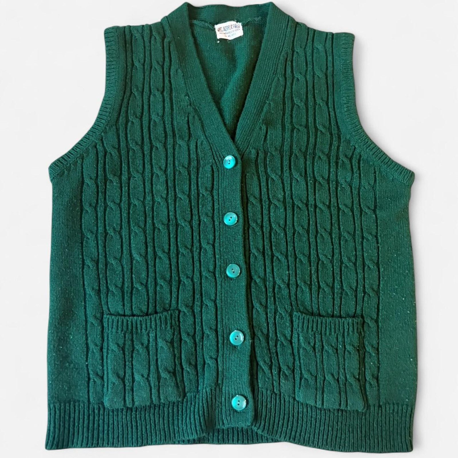 Other Vintage green cable knit sweater Size M / US 6-8 / IT 42-44 - 1 Thumbnail