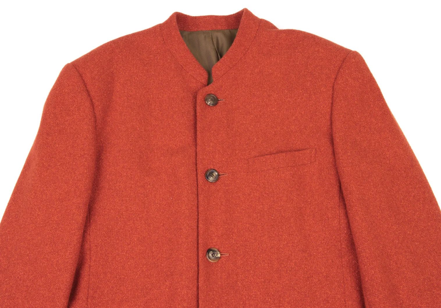 Issey Miyake Wool Band Collar Flap Pocket Jacket in Orange, Size M Size US M / EU 48-50 / 2 - 2 Thumbnail