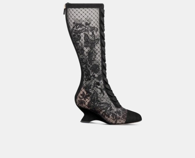 Dior o1w1db11124 Naughtily-D Wedge Boots in Black Size US 6 / IT 36 - 1 Thumbnail