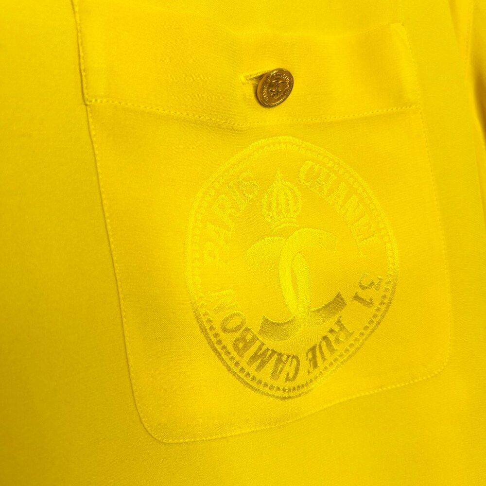 Chanel CHANEL Boutique Vintage Gorgeous Golden Yellow CC 100% Silk Size L / US 10 / IT 46 - 4 Thumbnail