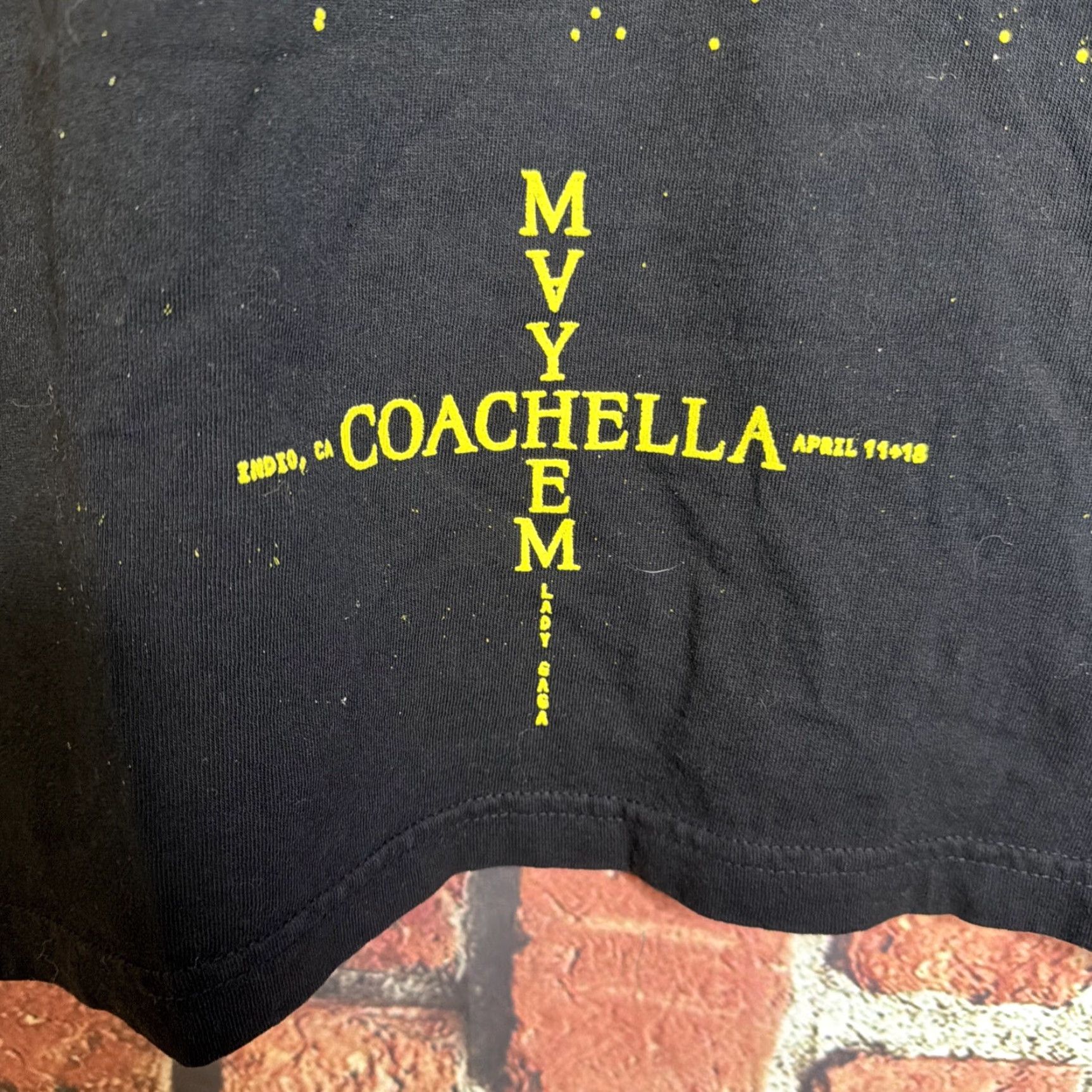 Bally Lady Gaga Coachella Festival 2025 The Mayhem Ball Tour T Shirt S Black Cotton Short Sleeve Crew Neck Graphic Print Mens Size US S / EU 44-46 / 1 - 2 Thumbnail