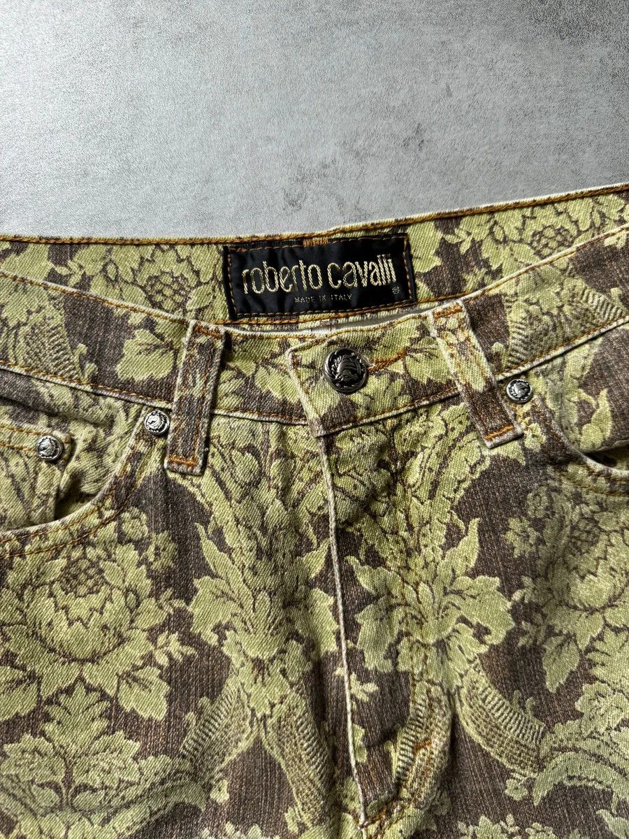 Designer × Roberto Cavalli × Vintage 1990s Roberto Cavalli Green Arabic Mozaic Pants Size US 32 / EU 48 - 6 Thumbnail