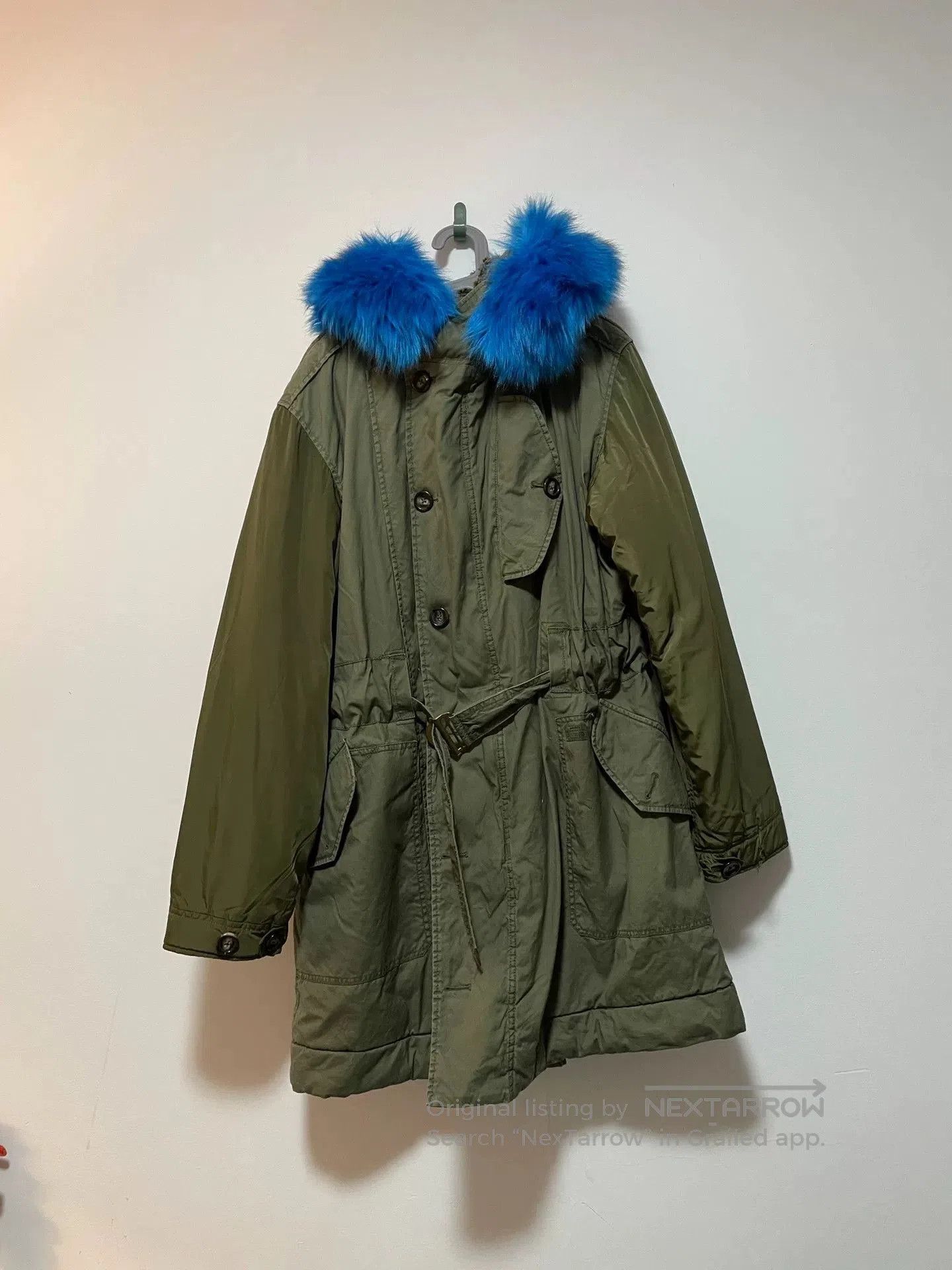 Diesel Diesel Blue Fur Collar Military Coat. Size US L / EU 52-54 / 3 - 1 Thumbnail