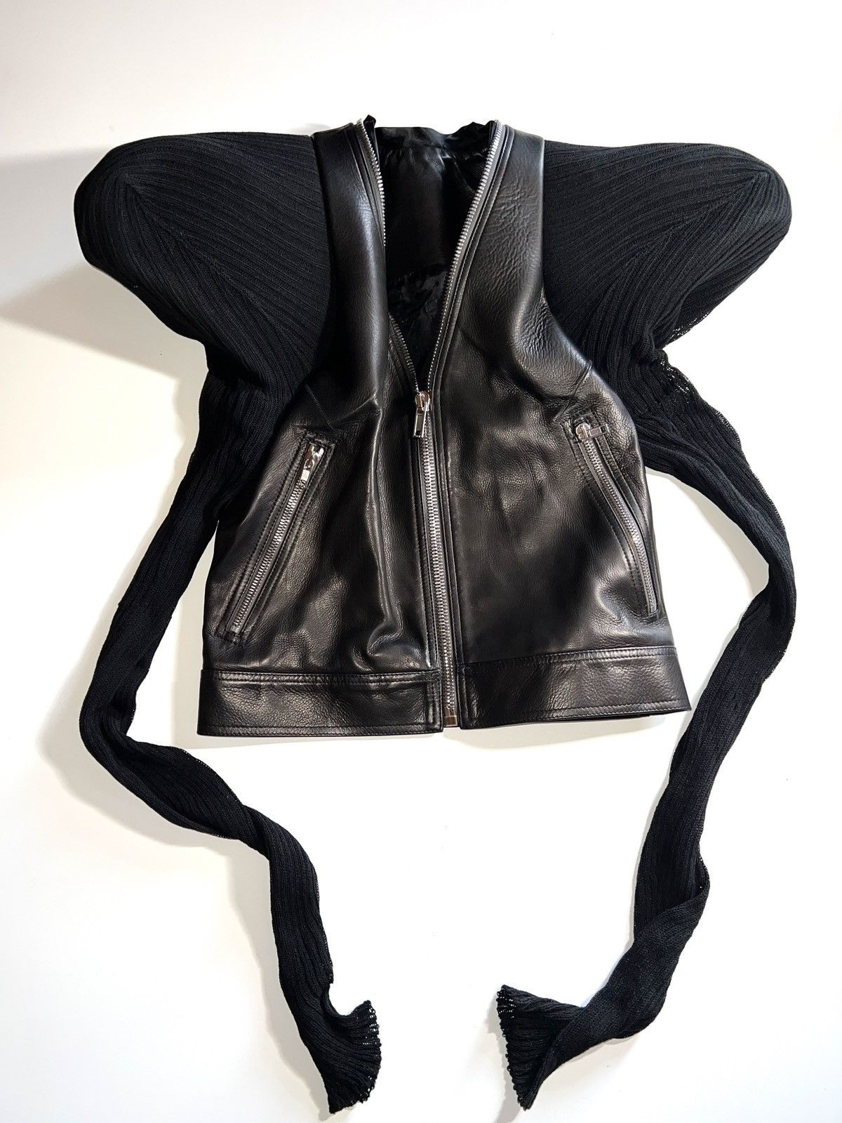 Rick Owens PHLEGETHON SS21 Calf leather Big shoulder Biker Jacket Size S / US 4 / IT 40 - 2 Thumbnail