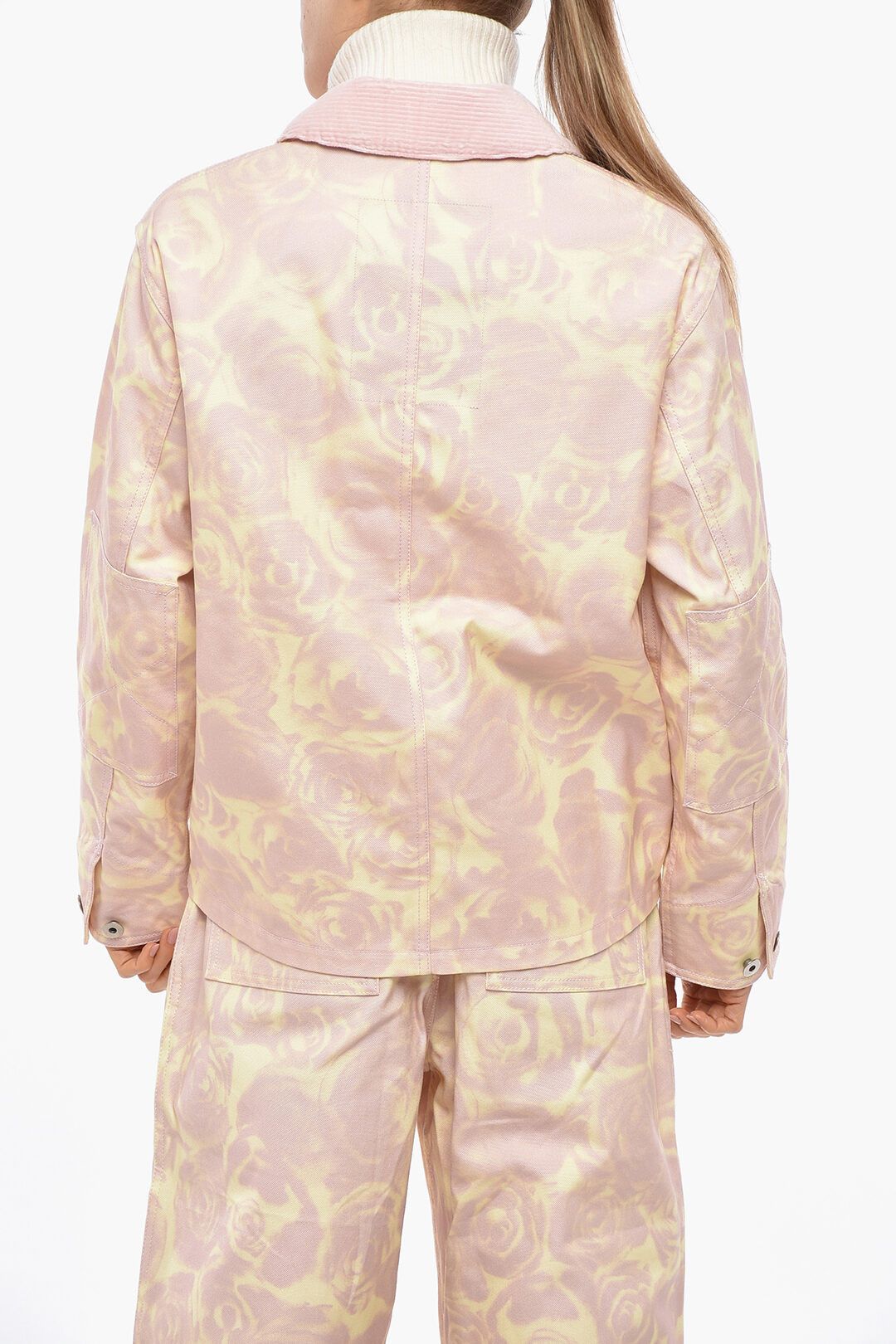 Burberry og1mm1225 Floral Patterned Denim Jacket in Pink Size S / US 4 / IT 40 - 3 Thumbnail