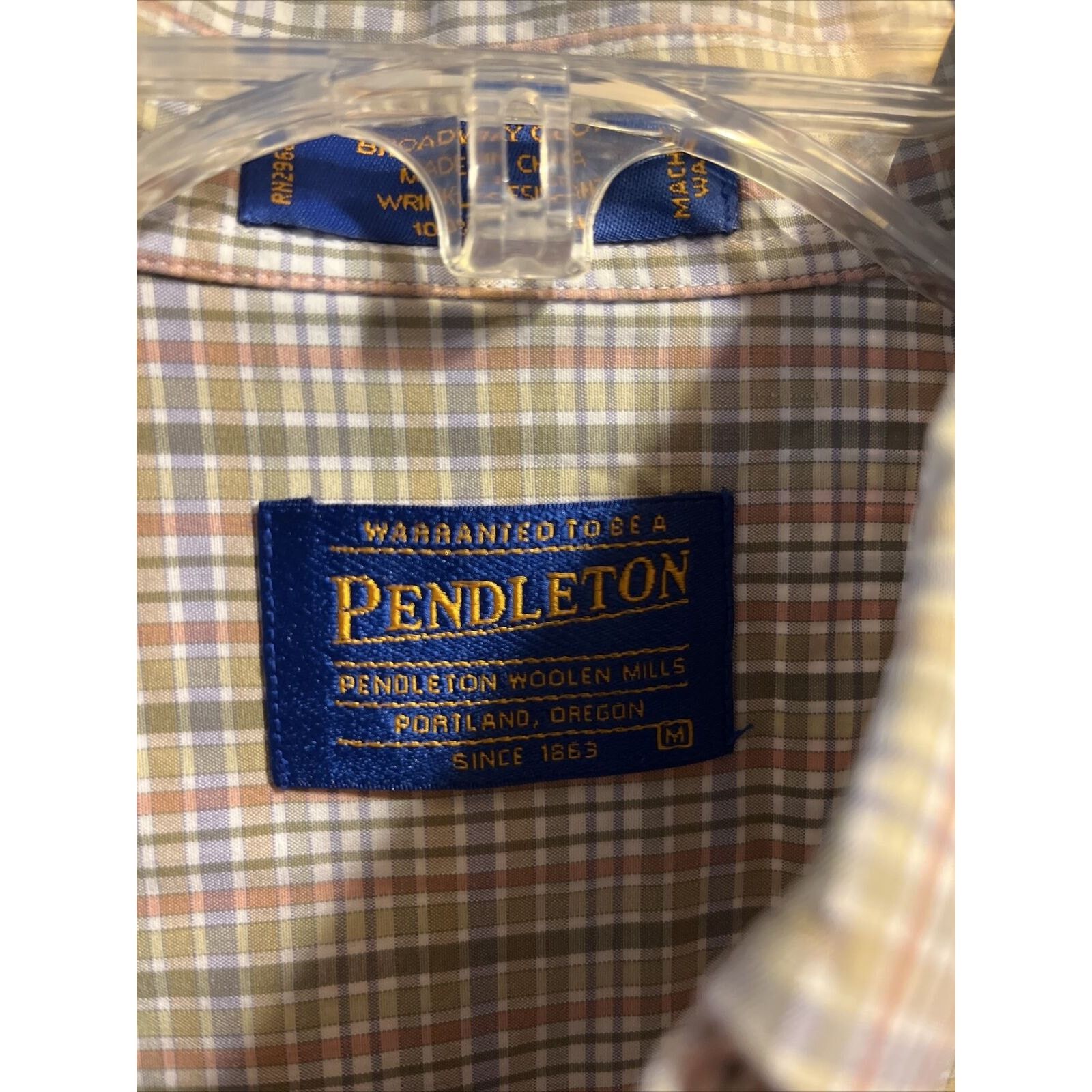 Pendleton Pendleton Men’s M Green Brown check LS broadway cloth shirt Size US M / EU 48-50 / 2 - 3 Thumbnail