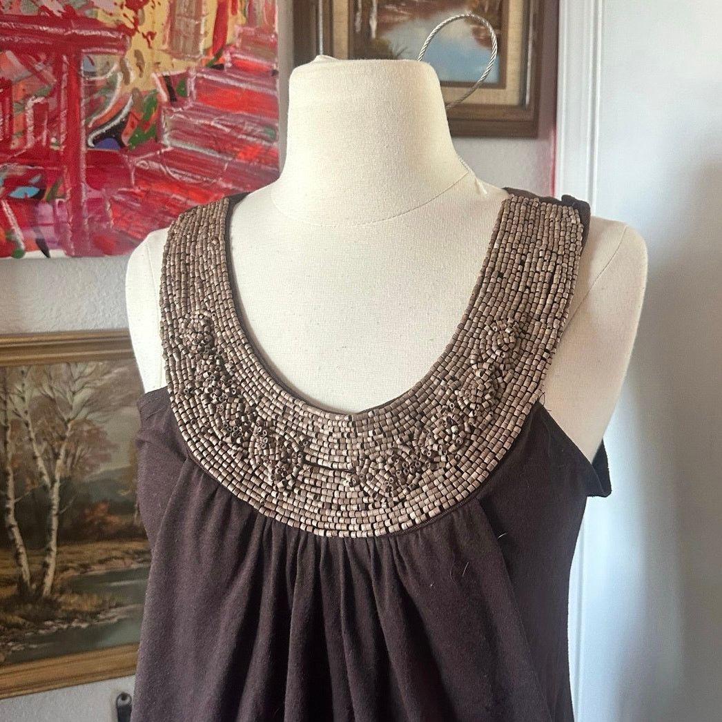 Other m usa brown beaded beige tank top Size M / US 6-8 / IT 42-44 - 2 Thumbnail