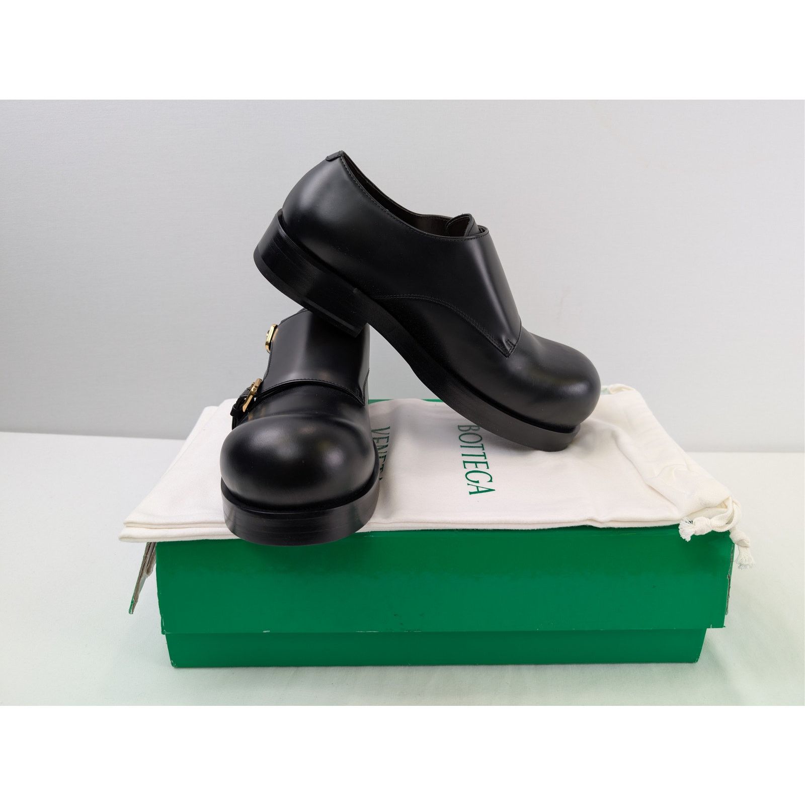 Bottega Veneta o1rshd1 Helium Monk Strap Tokyo Brush Calf Boots in Black Size US 10 / EU 43 - 16 Thumbnail