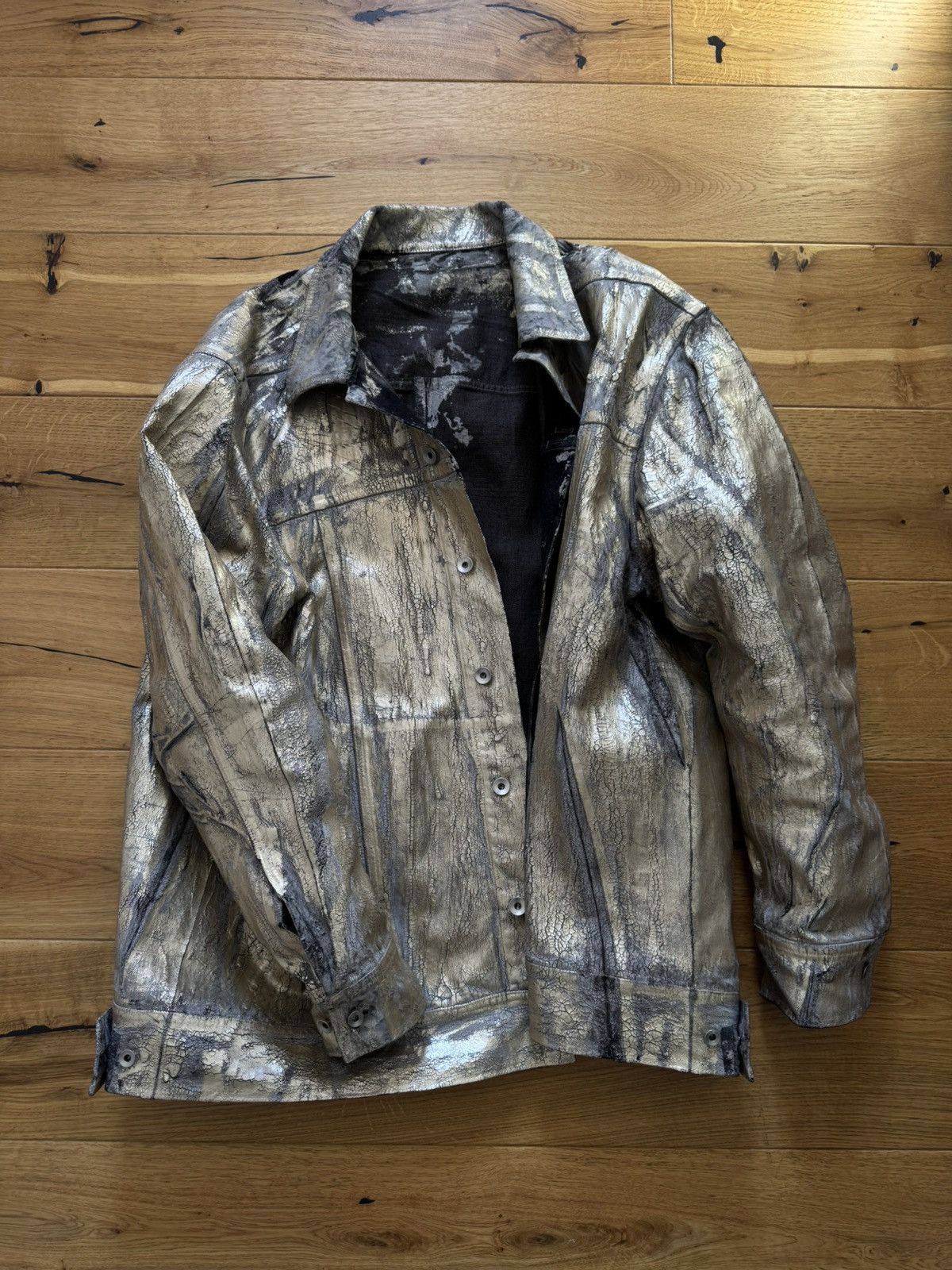 Rick Owens Drkshdw Rick Owens Jumbo Worker Jacket Gold Size US S / EU 44-46 / 1 - 1 Thumbnail