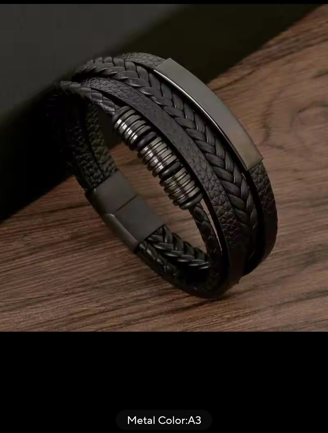 Homemade Handcrafted Leather Bracelet – Multi-Layer Braided Design Size ONE SIZE - 19 Thumbnail