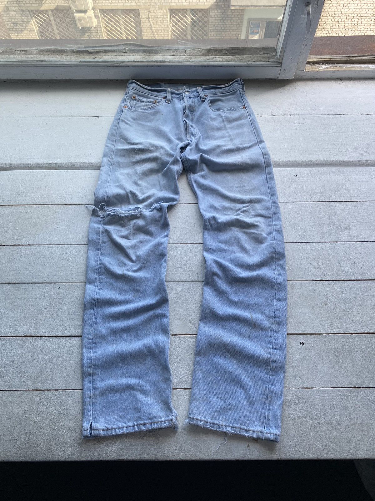Levi's 🔥VNTG LEVIS 501 LIGHT WASHED DISTRESSED OG BLUE MENS JEANS Size US 30 / EU 46 - 1 Thumbnail
