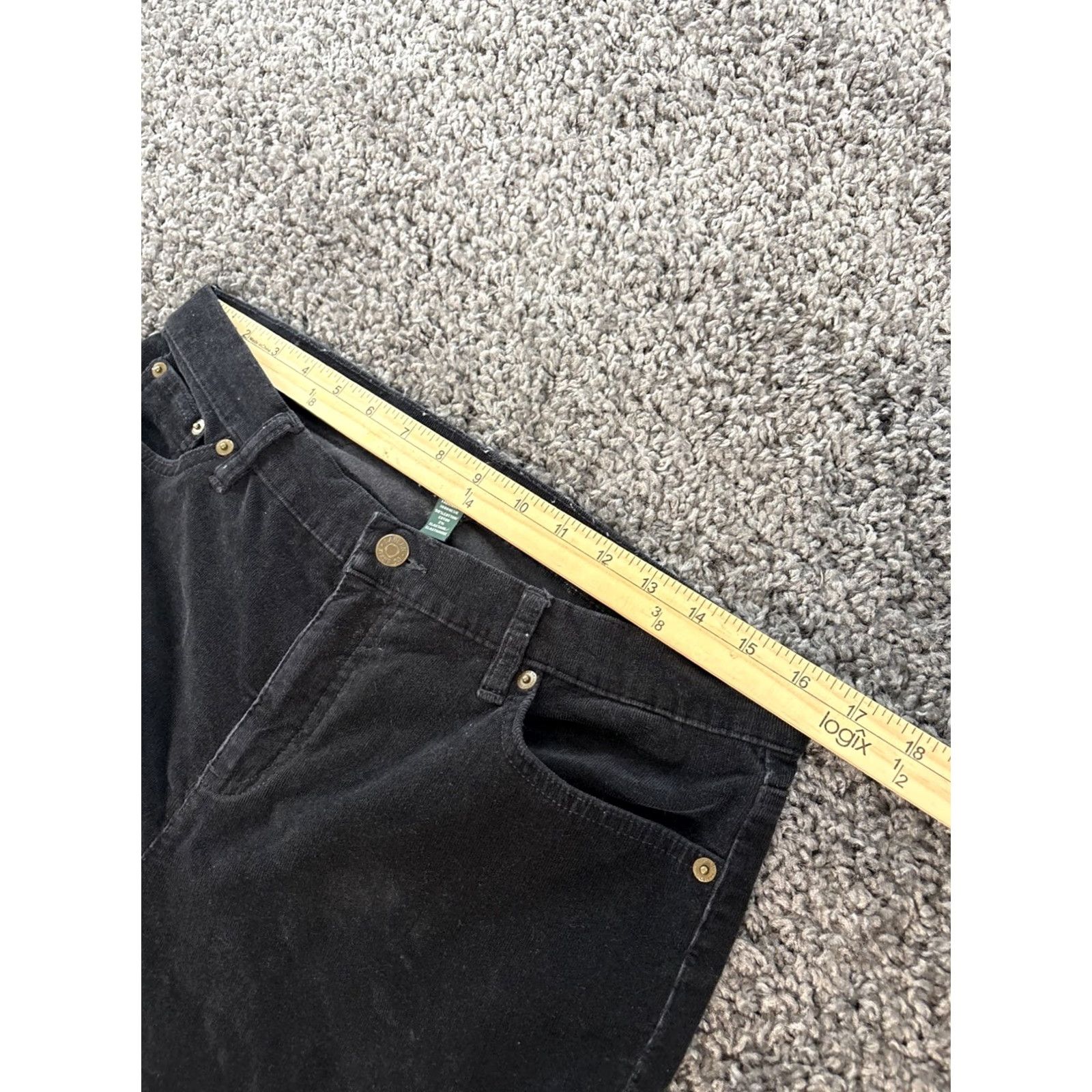 Ralph Lauren VINTAGE Lauren Ralph Lauren Pants Womens 32x31 Black Corduroy Bootcut Chino Cotton Flare Y2K Womens Size 24" / US 00 / IT 34 - 4 Thumbnail