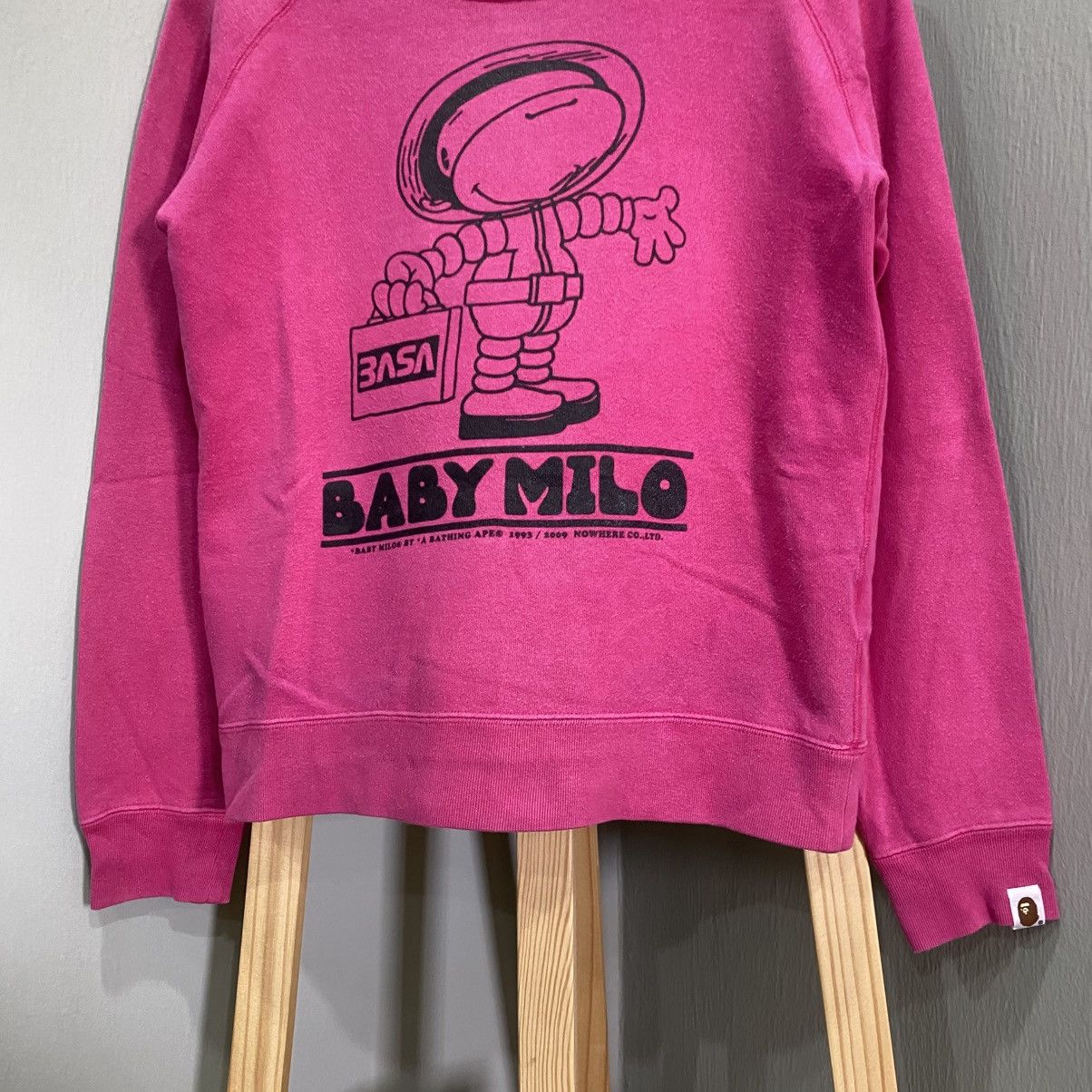 Bape Vintage Bape Baby Milo NASA Astronaut Raglan Sweatshirt Pink Size XS / US 0-2 / IT 36-38 - 4 Thumbnail