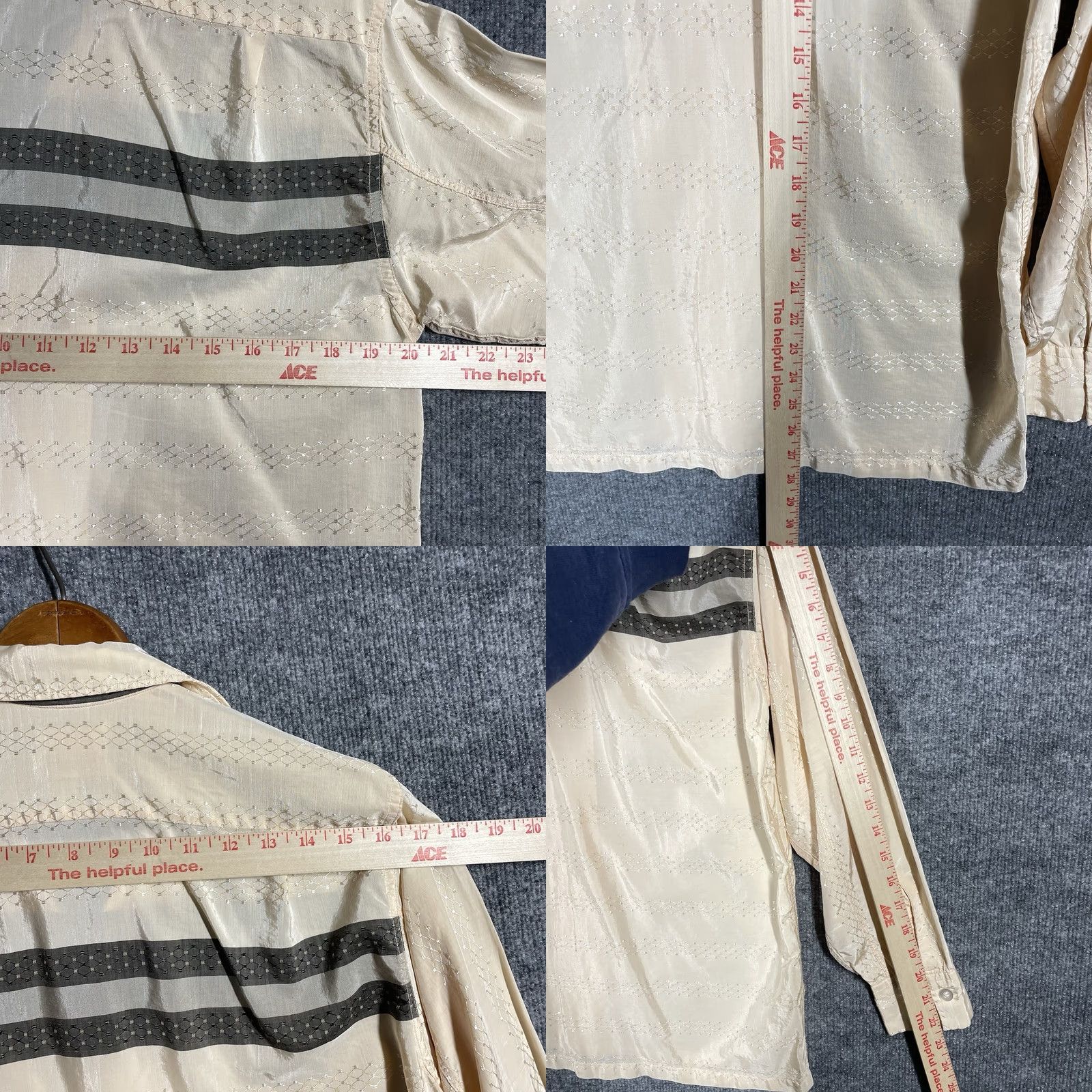 Van Heusen VINTAGE Van Heusen Loop Collar Shirt Mens M Beige Silk Rockabilly 1950s 50s Long Sleeve Button-Front Size US M / EU 48-50 / 2 - 9 Thumbnail