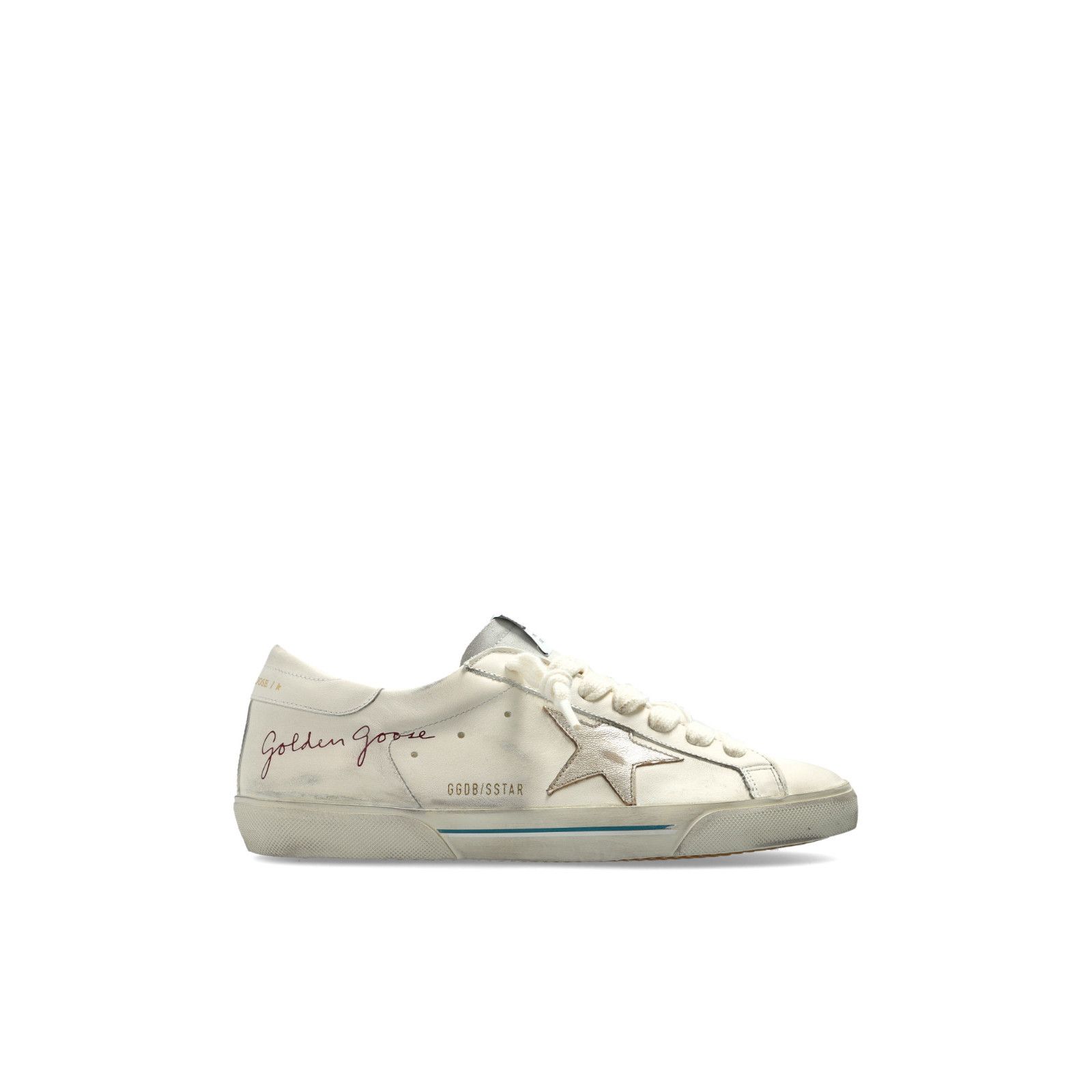 GOLDEN GOOSE Super-Star Men's White/Gold Sneakers New (Men's