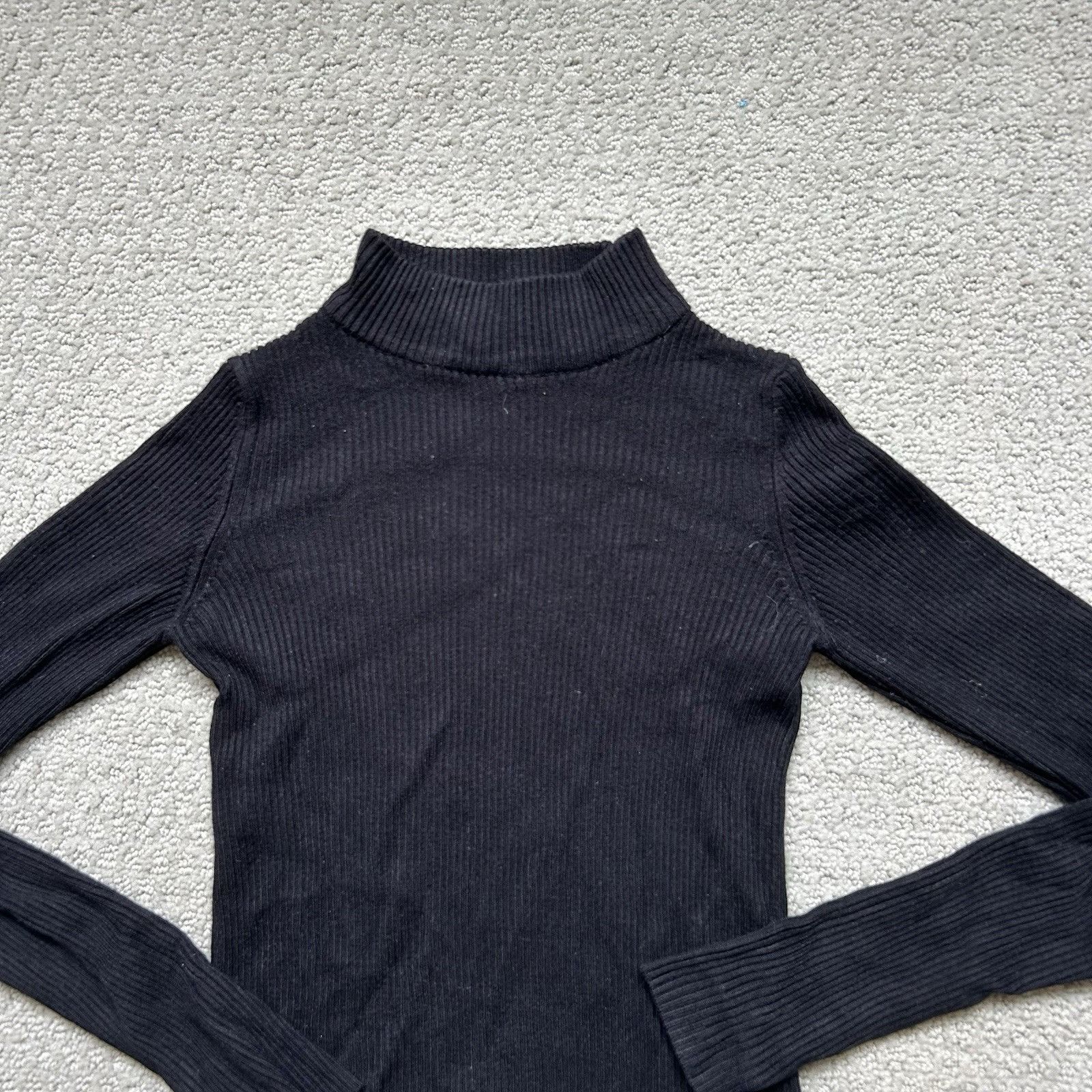 Pull & Bear Pull&Bear Womens Top Black Mock Neck Turtleneck Sweater Jump Size XS / US 0-2 / IT 36-38 - 2 Thumbnail