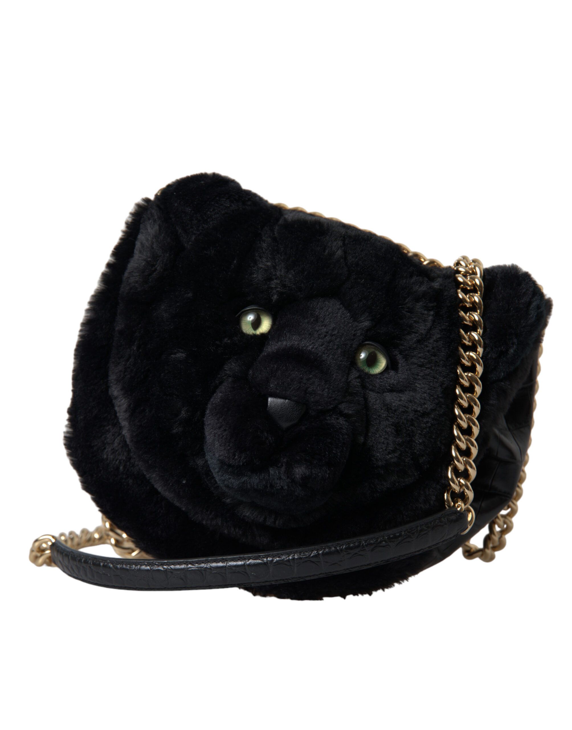 Dolce & Gabbana Exquisite Croc-Embossed Panther Shoulder Women's Bag Size ONE SIZE - 1 Thumbnail