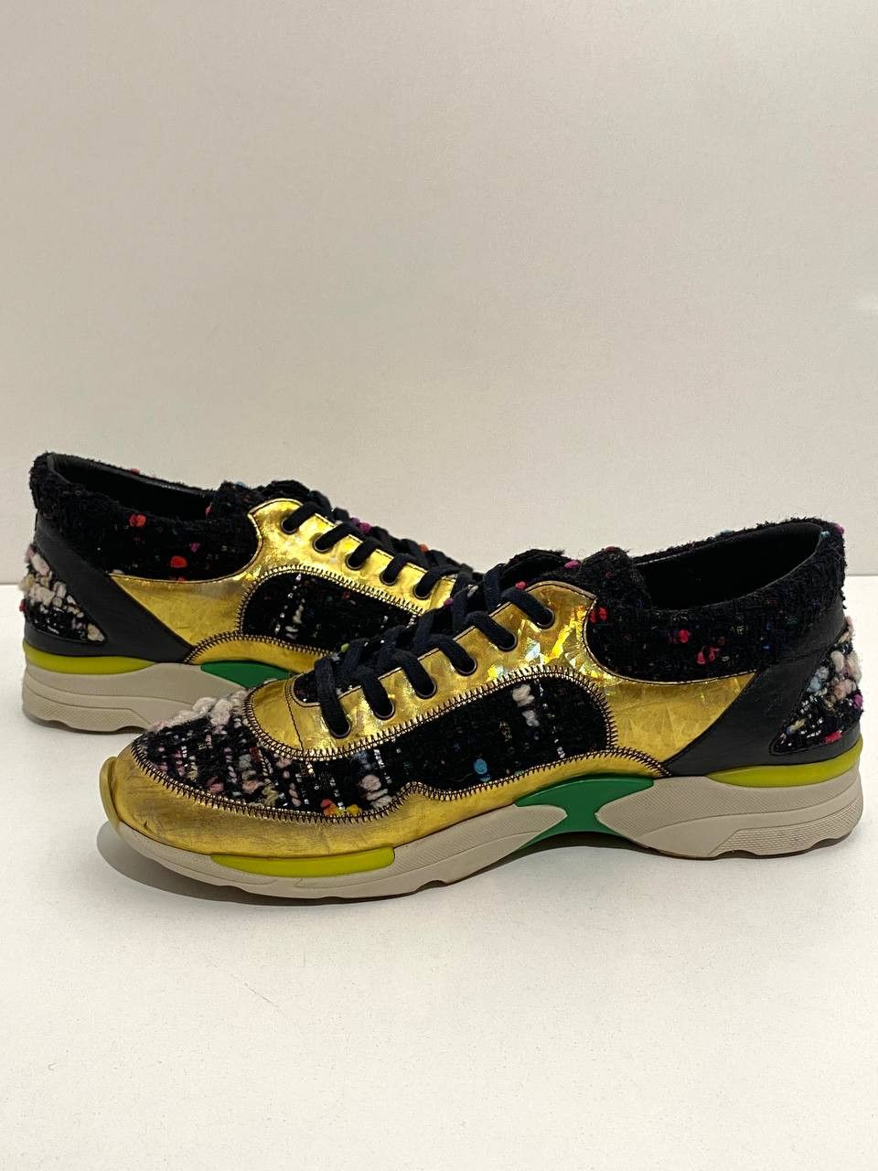 Chanel Chanel CC Logo Tweed Logo Shoes Low Top Sneakers Size US 9.5 / IT 39.5 - 6 Thumbnail