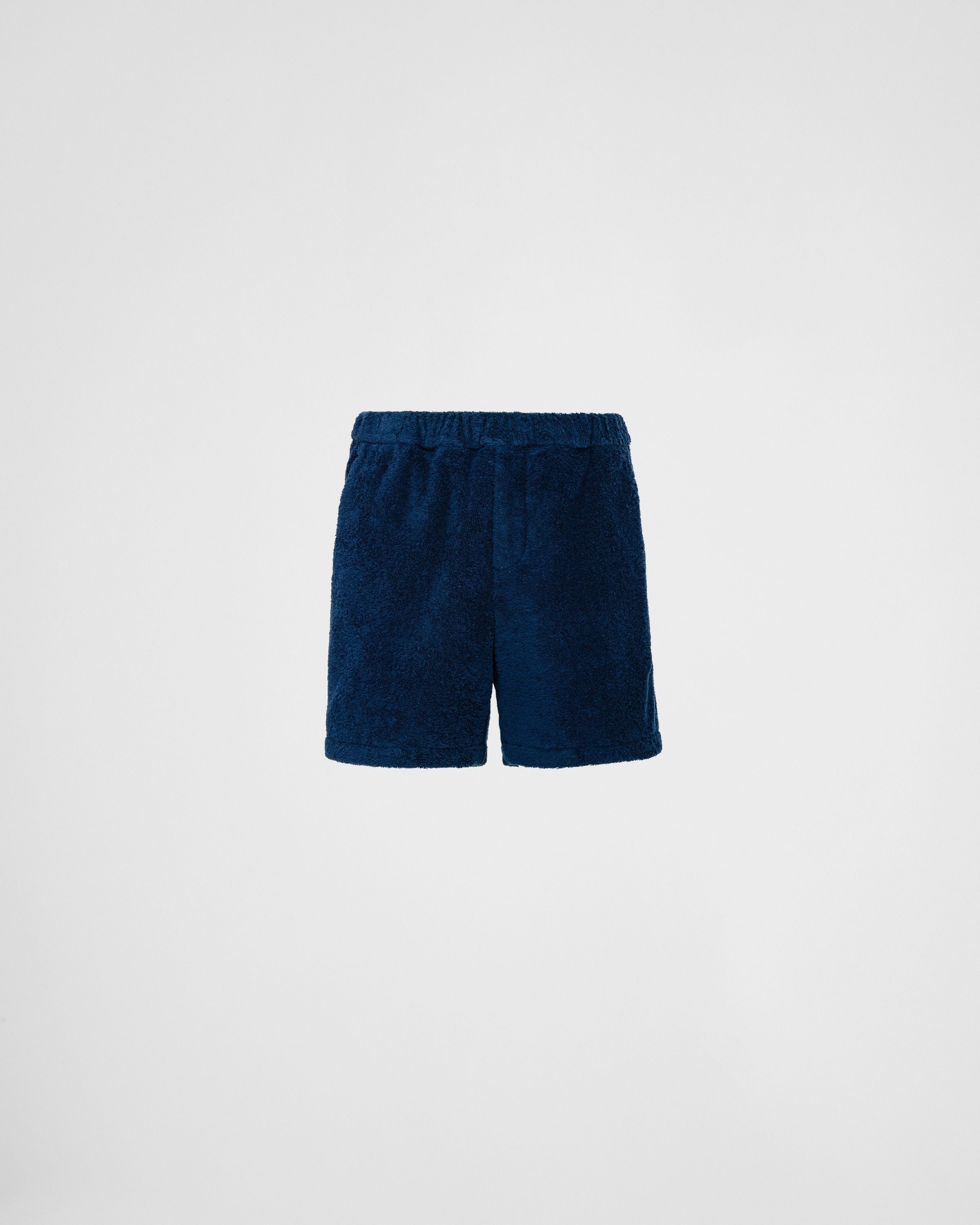 Prada o1la1rc1a0925 Cotton Terry Shorts in Blue Size US 34 / EU 50 - 1 Thumbnail