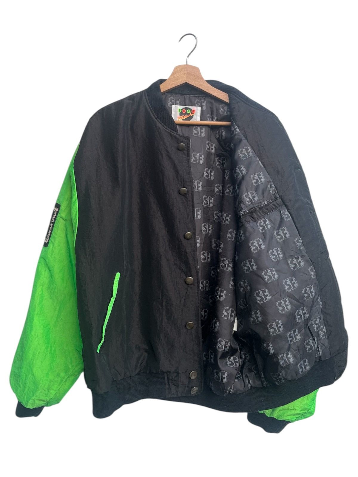 Sun Surf Vintage Surf Fetish Neon Green Bomber Jacket Size US L / EU 52-54 / 3 - 3 Thumbnail