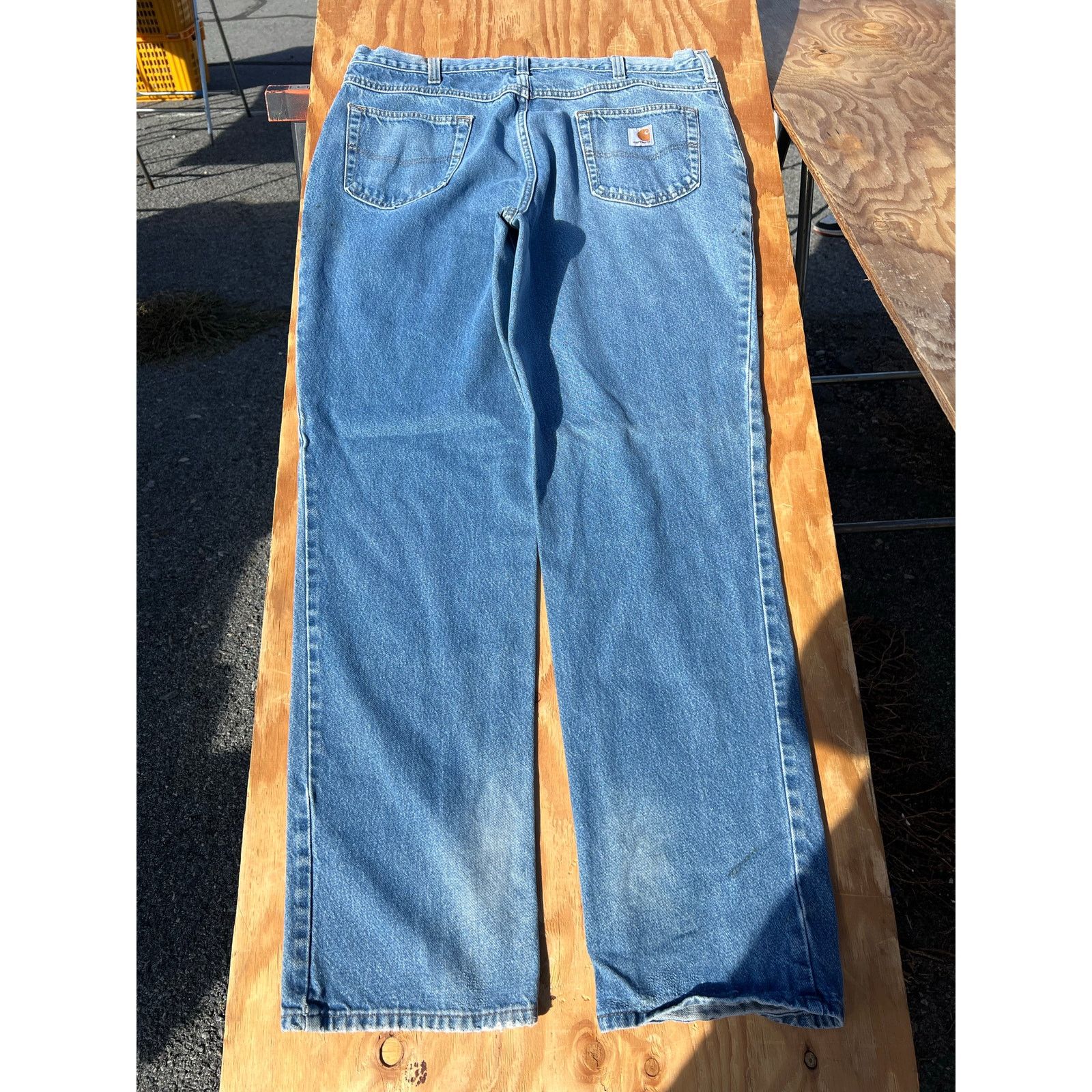 Carhartt Carhartt Jeans Mens 38x36 Blue Denim Utility Work Pants Size US 38 / EU 54 - 3 Thumbnail