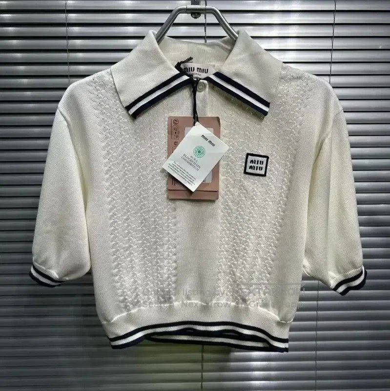 Miu Miu Miu Miu Summer Wool Tee in Off-White . Size S / US 4 / IT 40 - 1 Thumbnail