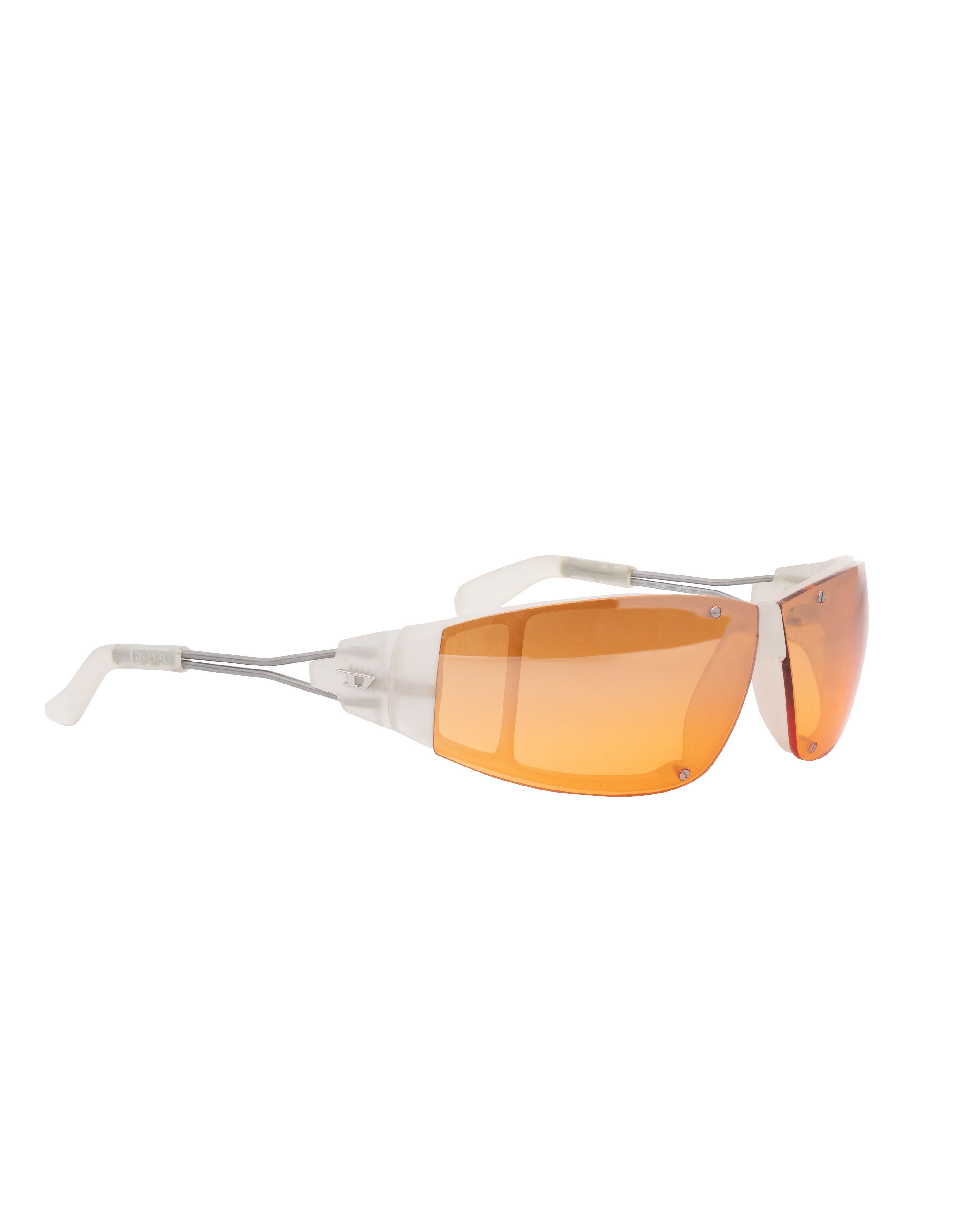 Diesel '90s Orange Plastic Rimless Sport Sunglasses
