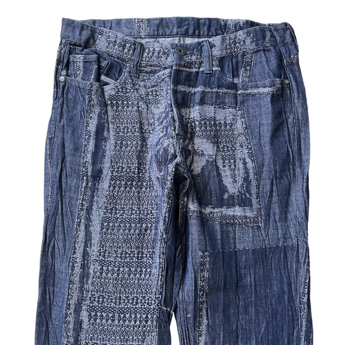 Issey Miyake × Vintage Vintage Issey Miyake Men Sashiko Denim Pants Size US 33 - 2 Thumbnail